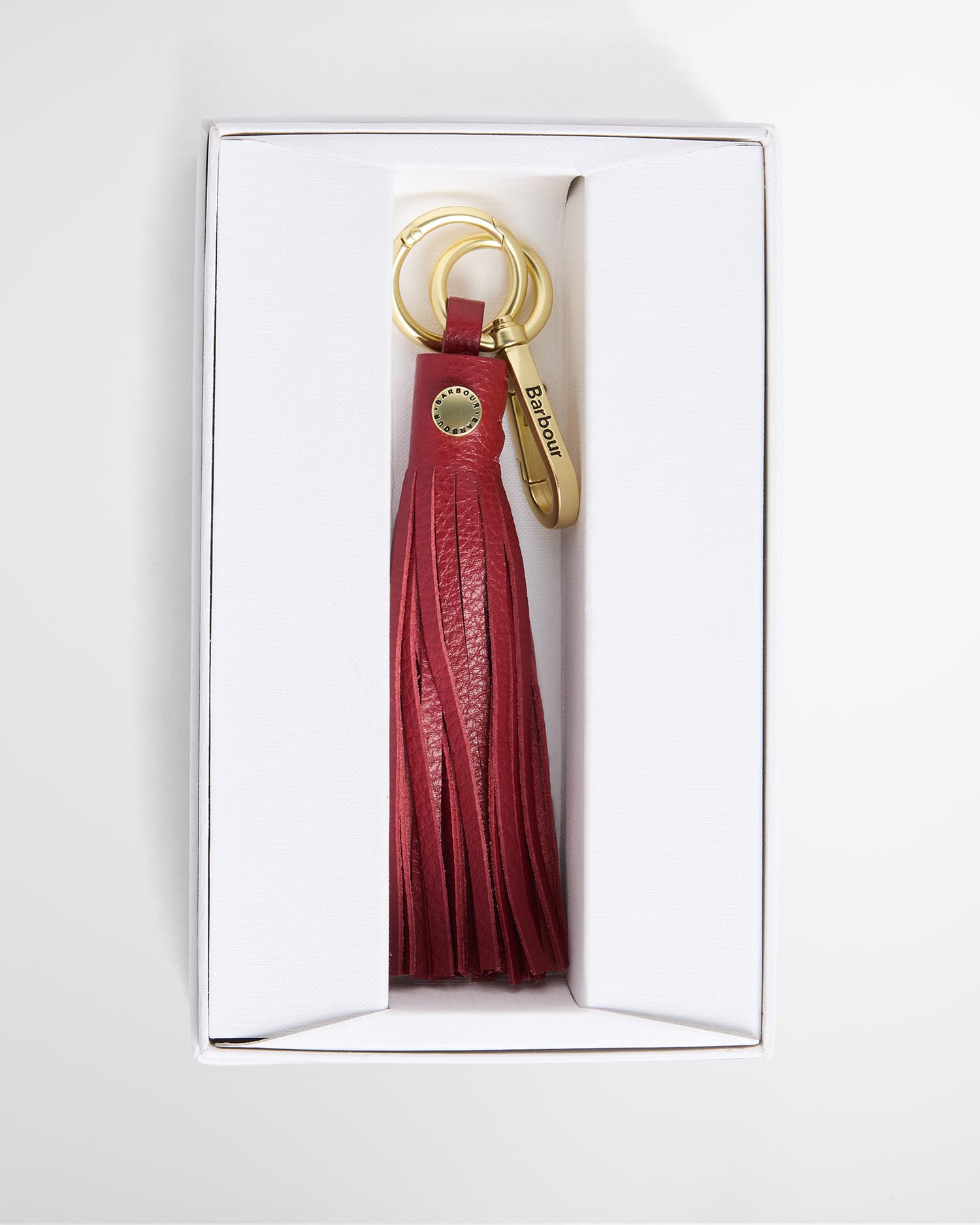 Tassle Leather Bag Charm Red