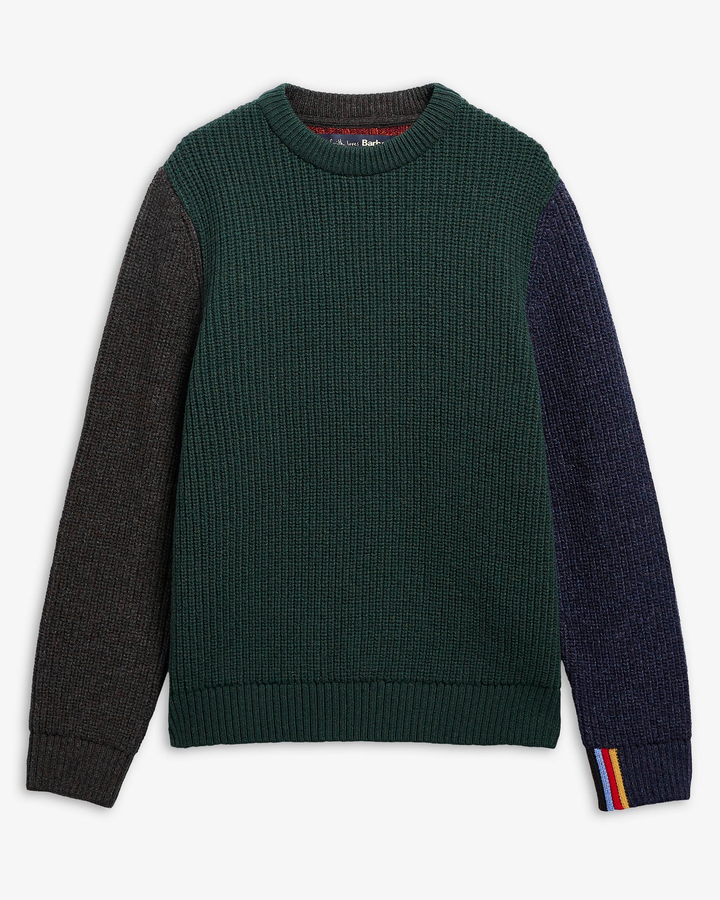 Paul Smith Loves Barbour Tyne Cable-Knit Jumper Bottle Green