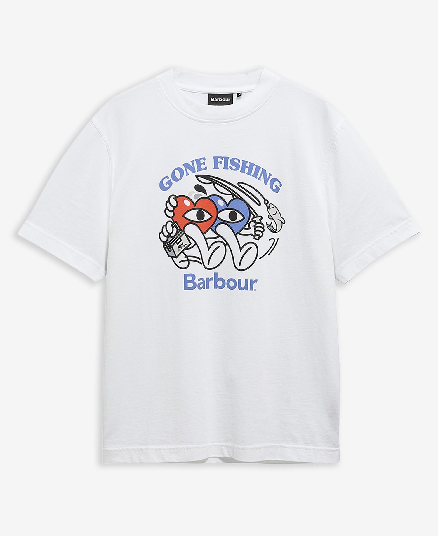 Barbour x Mul T-Shirt Gone Fishing Relaxed White