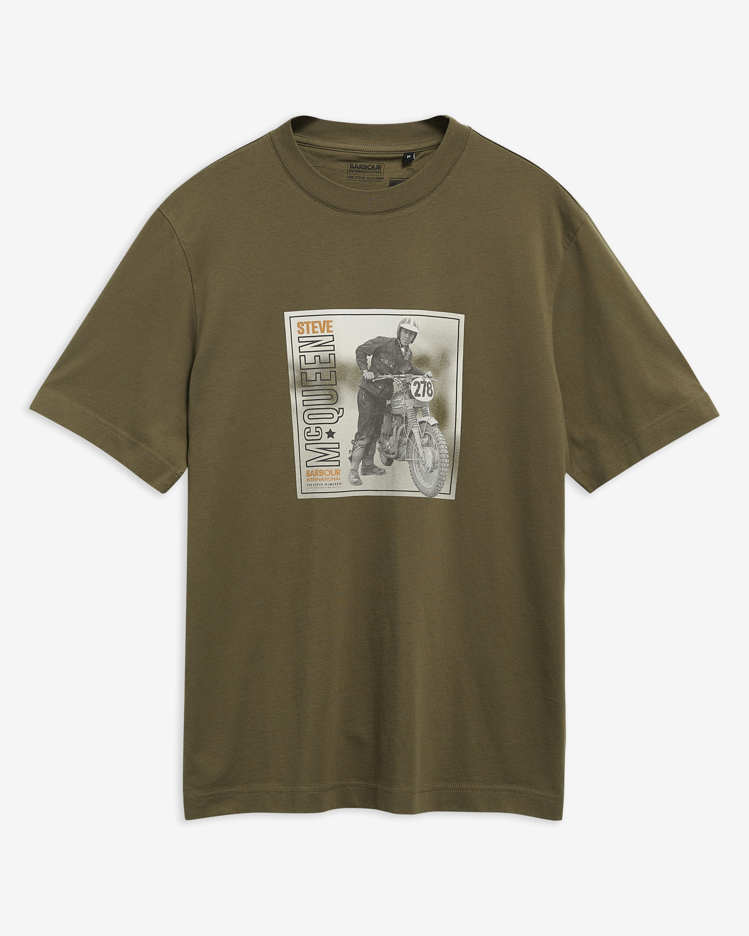 Steve McQueen Brandon Graphic T-Shirt Mid Olive
