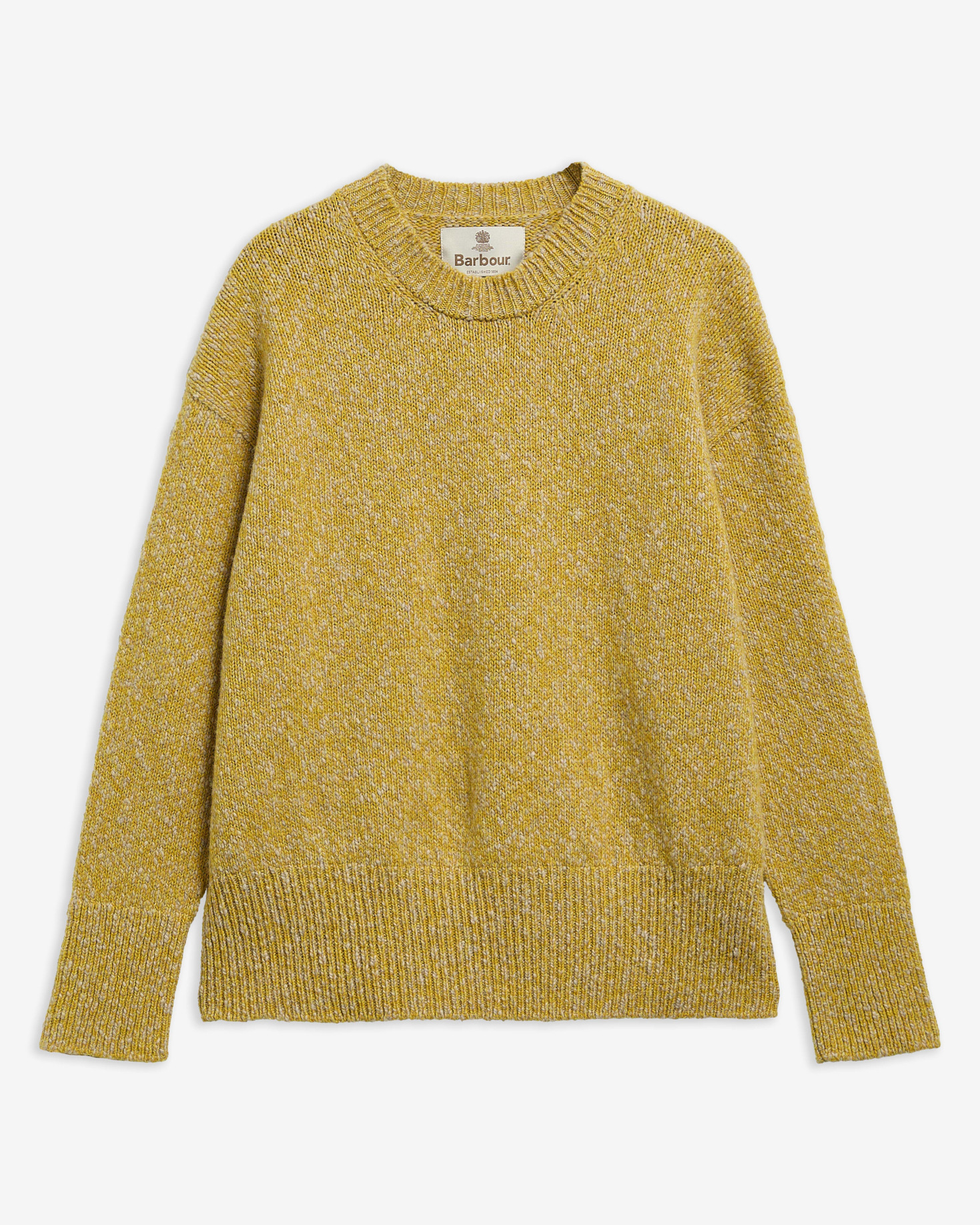 Barbour Wollpullover Scottish Made Chester Rundhalsausschnitt Mustard