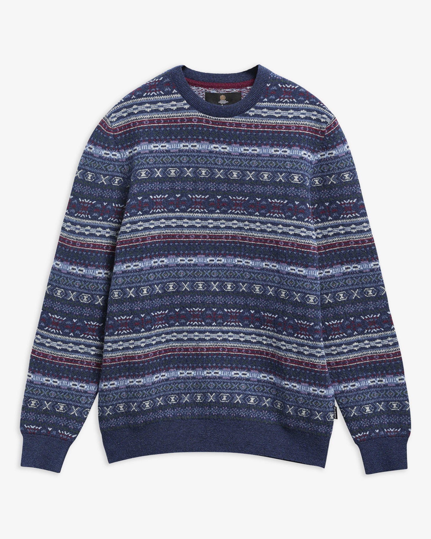 Barbour Pullover Dalehead Fair Isle Rundhalsausschnitt Inky Blue