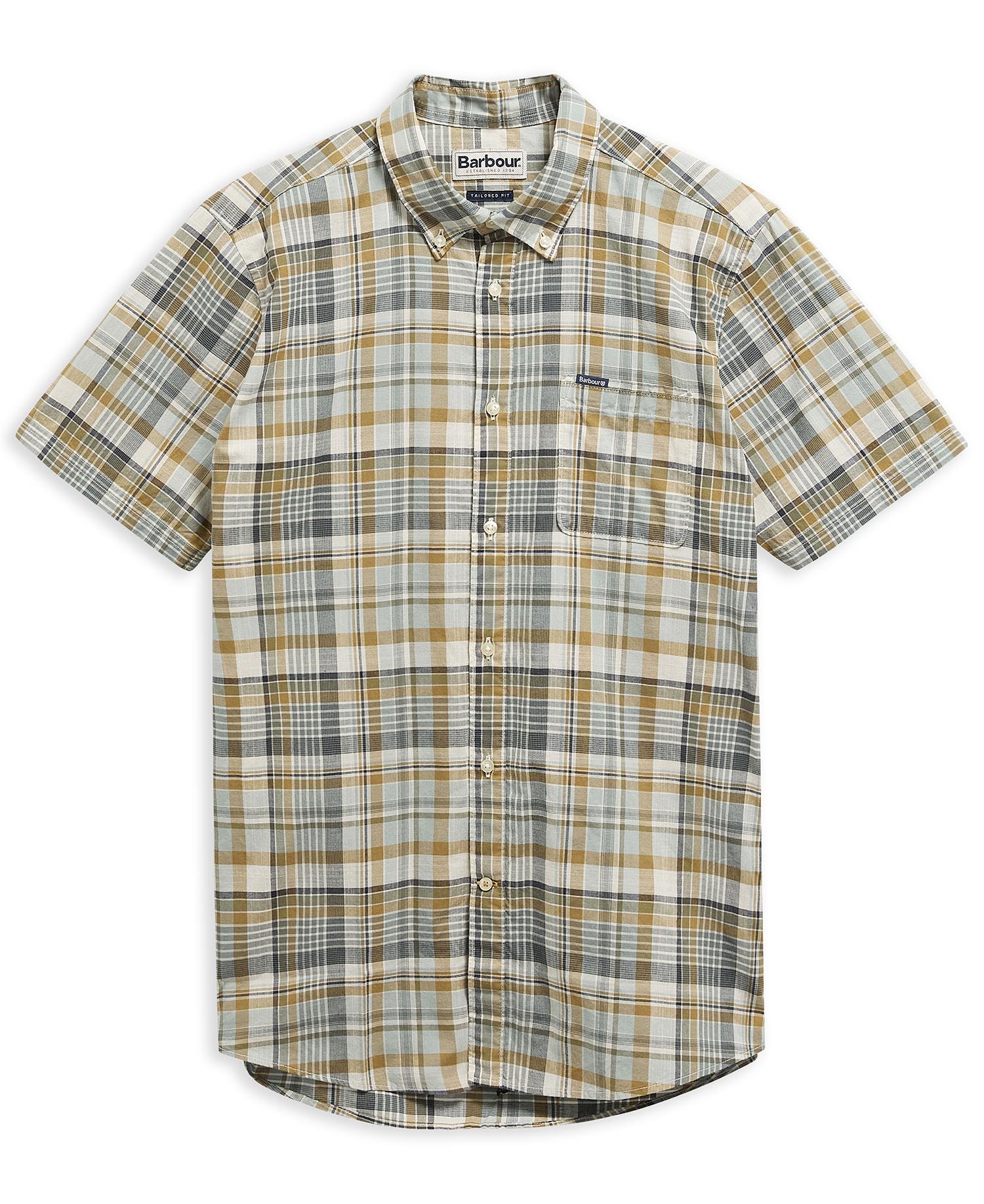 Kurzarmhemd Baycliff Checked Tailored Whisper White