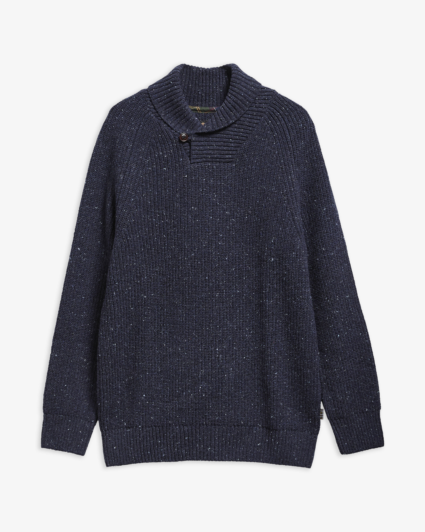 Barbour Wollpullover Essentials Fleck Navy