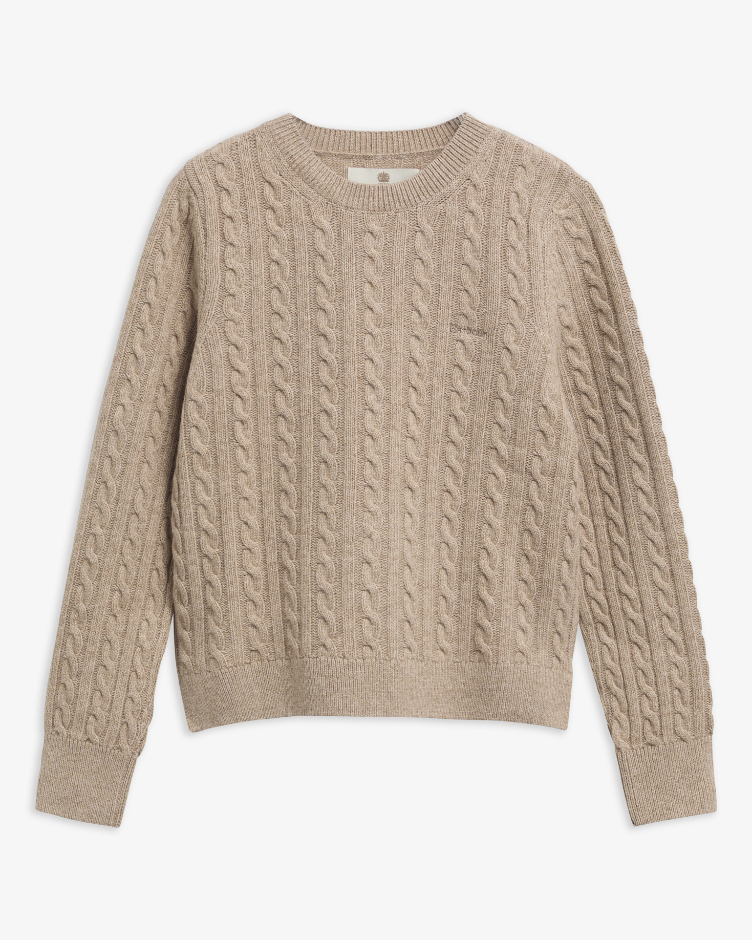 Maglione misto lana Ashdown con taglio morbido e lavorazione a trecce Honey