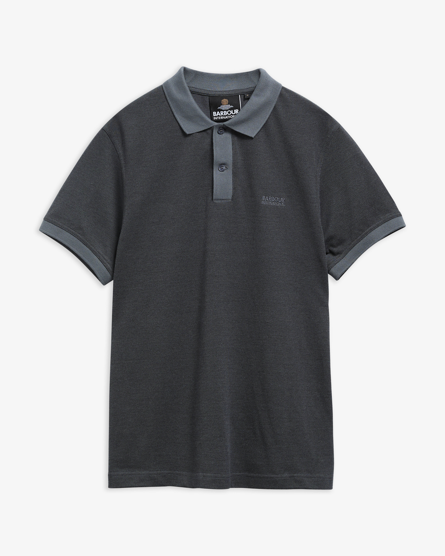 Morley Oxford Polo Shirt Black/Washed Charcoal
