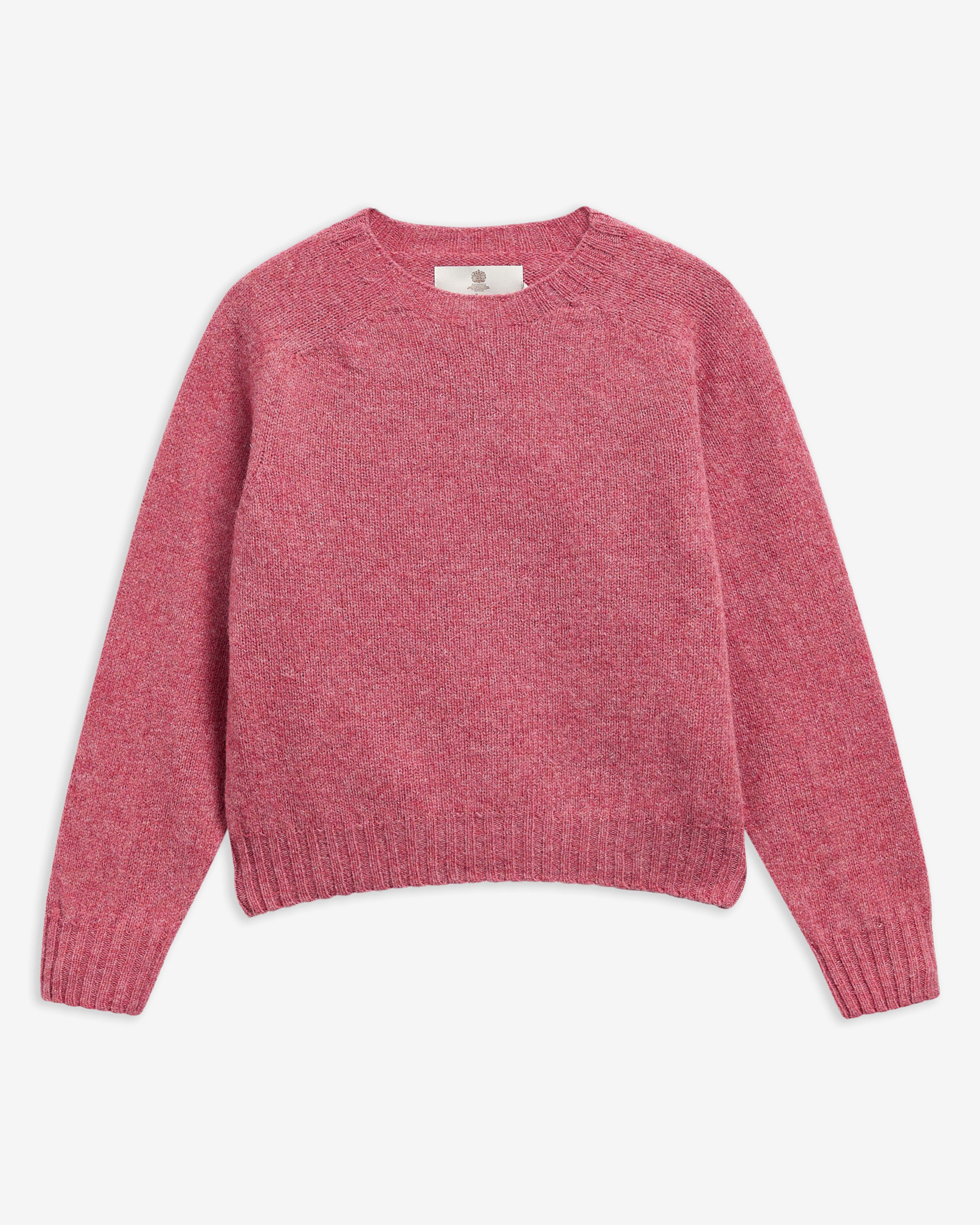 Maglione girocollo Scottish Made Dawn in lana Raspberry Red