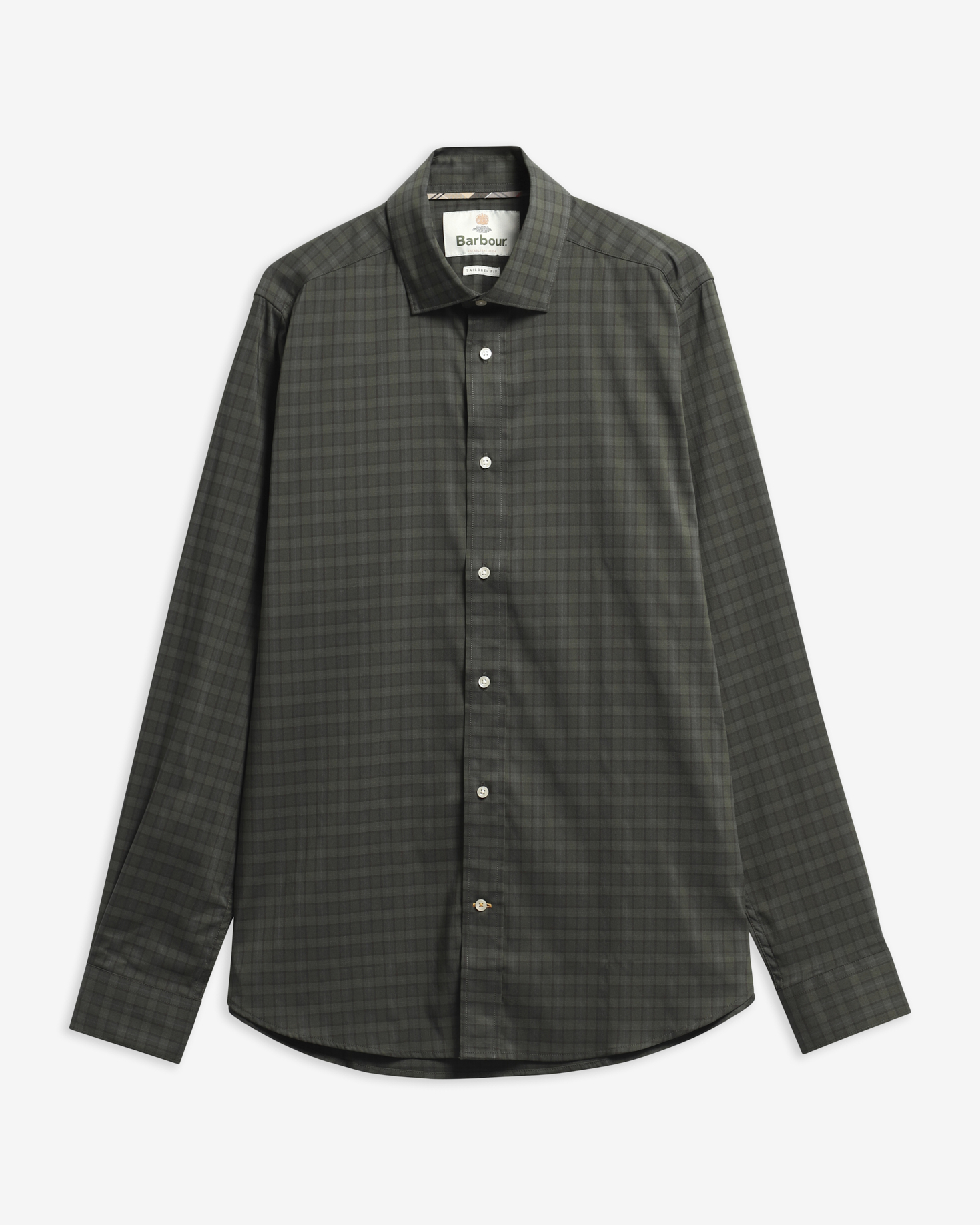 Harleton Tartan Tailored Long-Sleeved Shirt Pine Glen