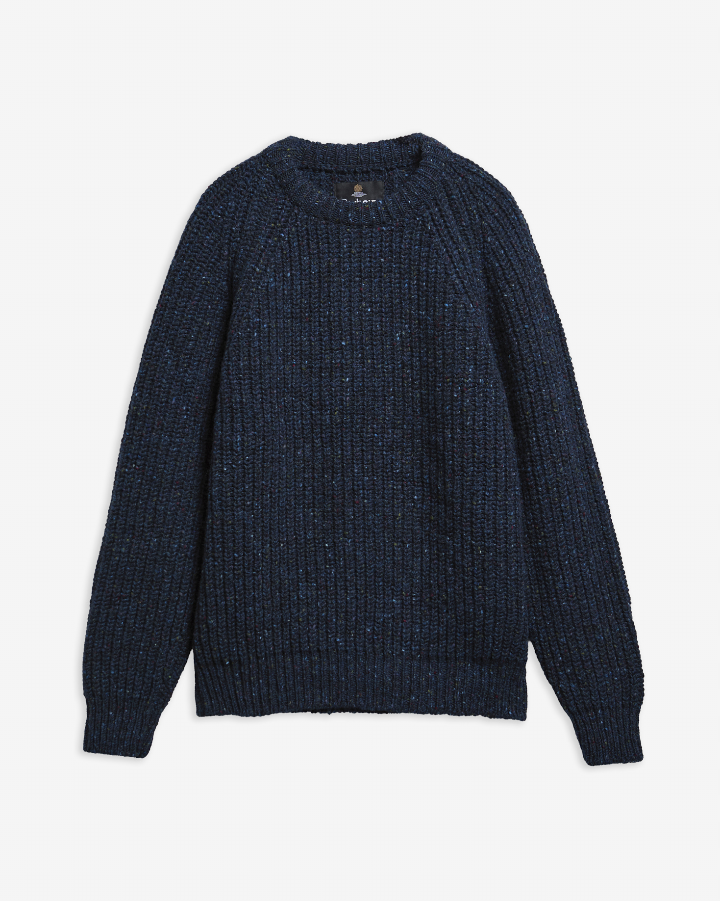 Scottish Made Donegal Wool Crew Neck Jumper Navy