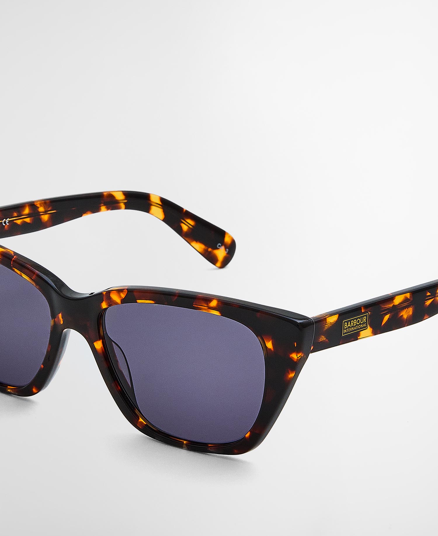Rectangular Cat-Eye Sunglasses c2 Black