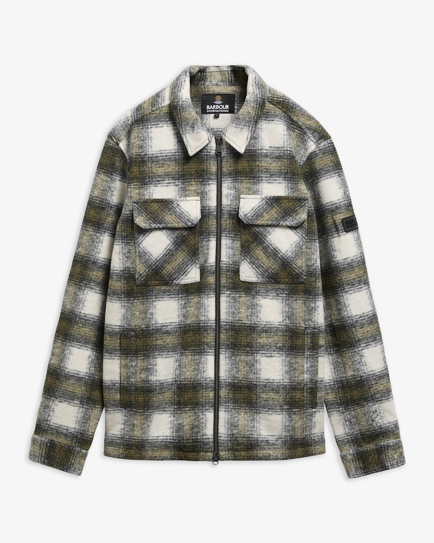 Clayton Fleece Check Overshirt Fir Green