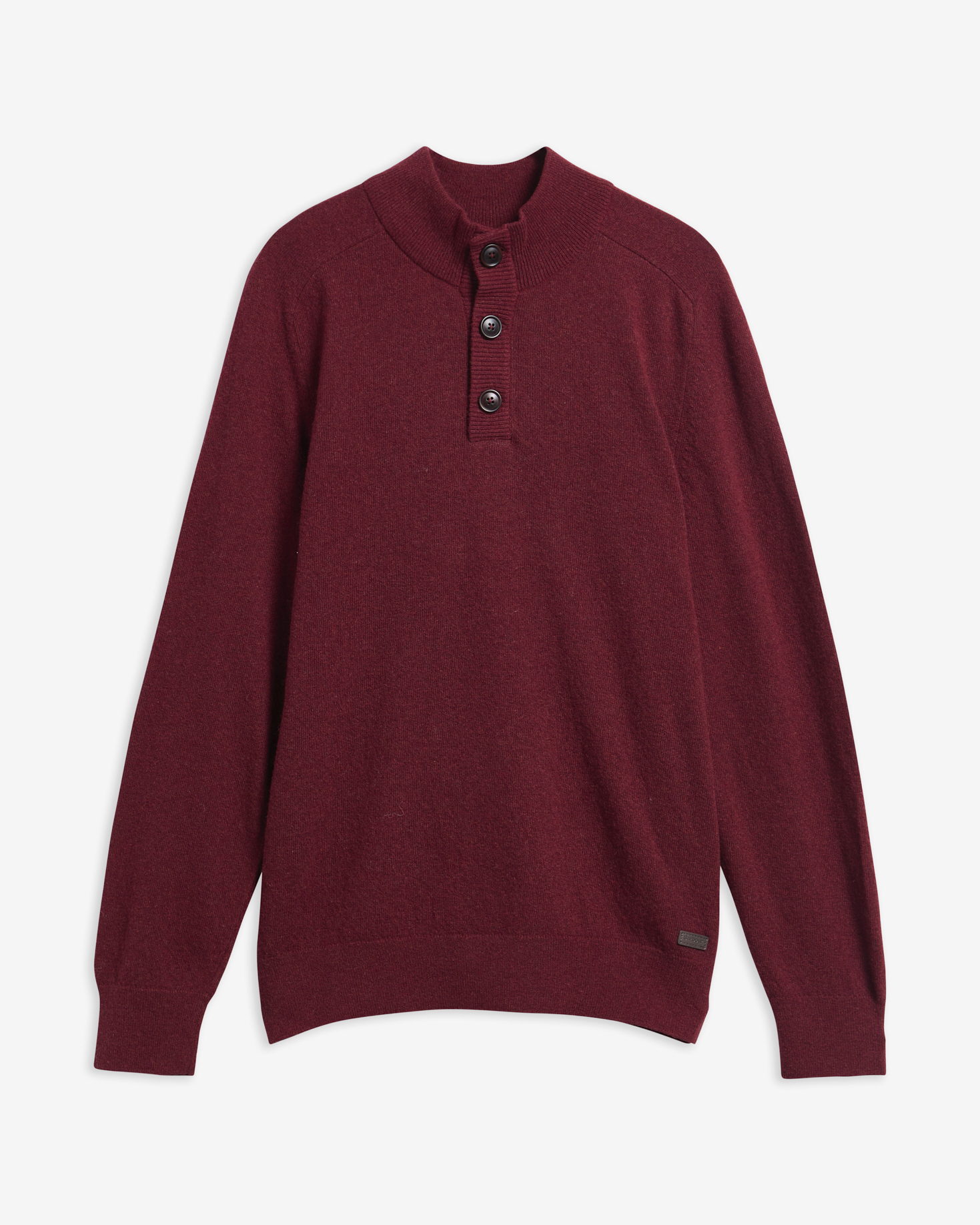 Briggs Half-Button Jumper Dark Bordeaux