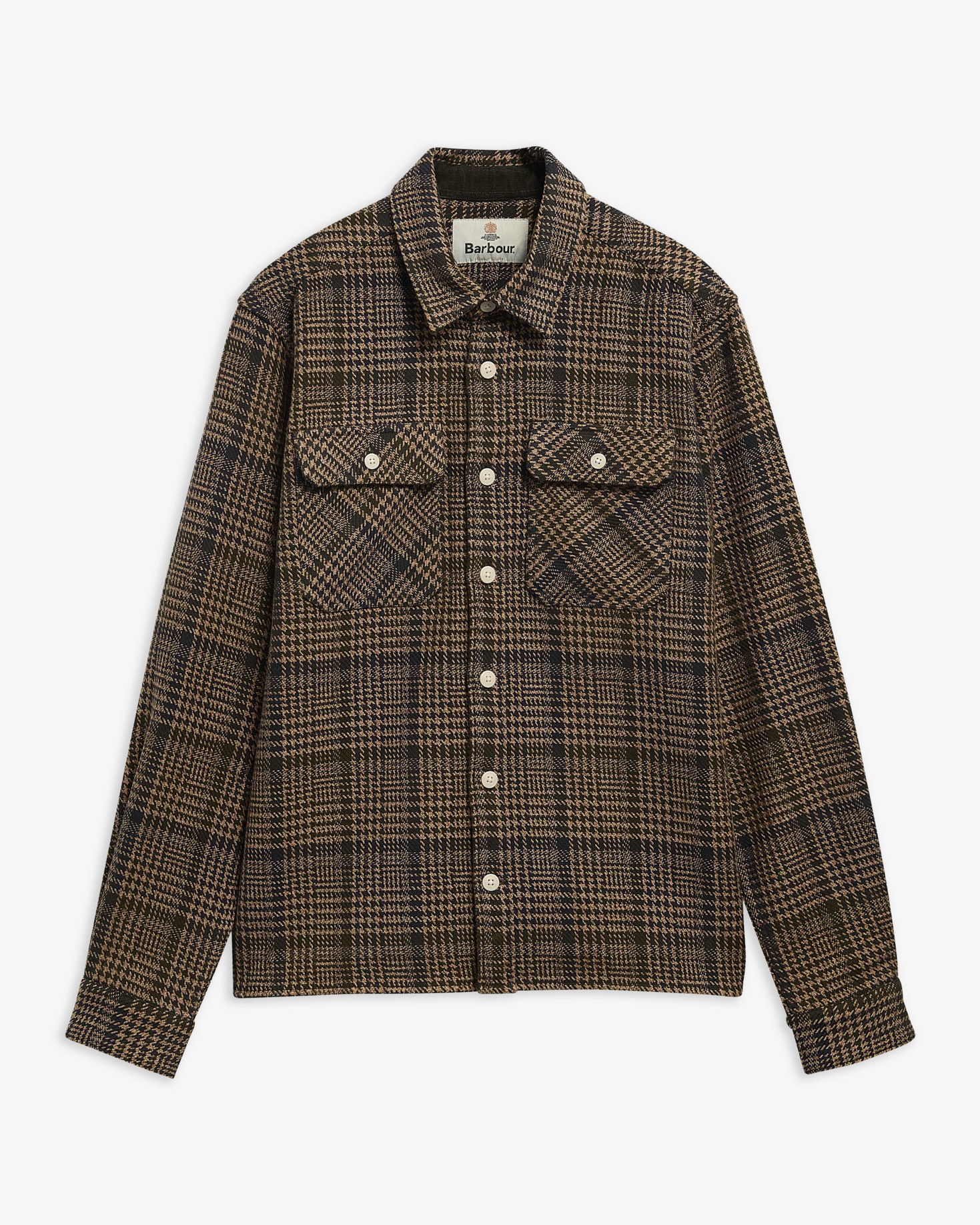 Millom Relaxed Houndstooth Shirt Olive