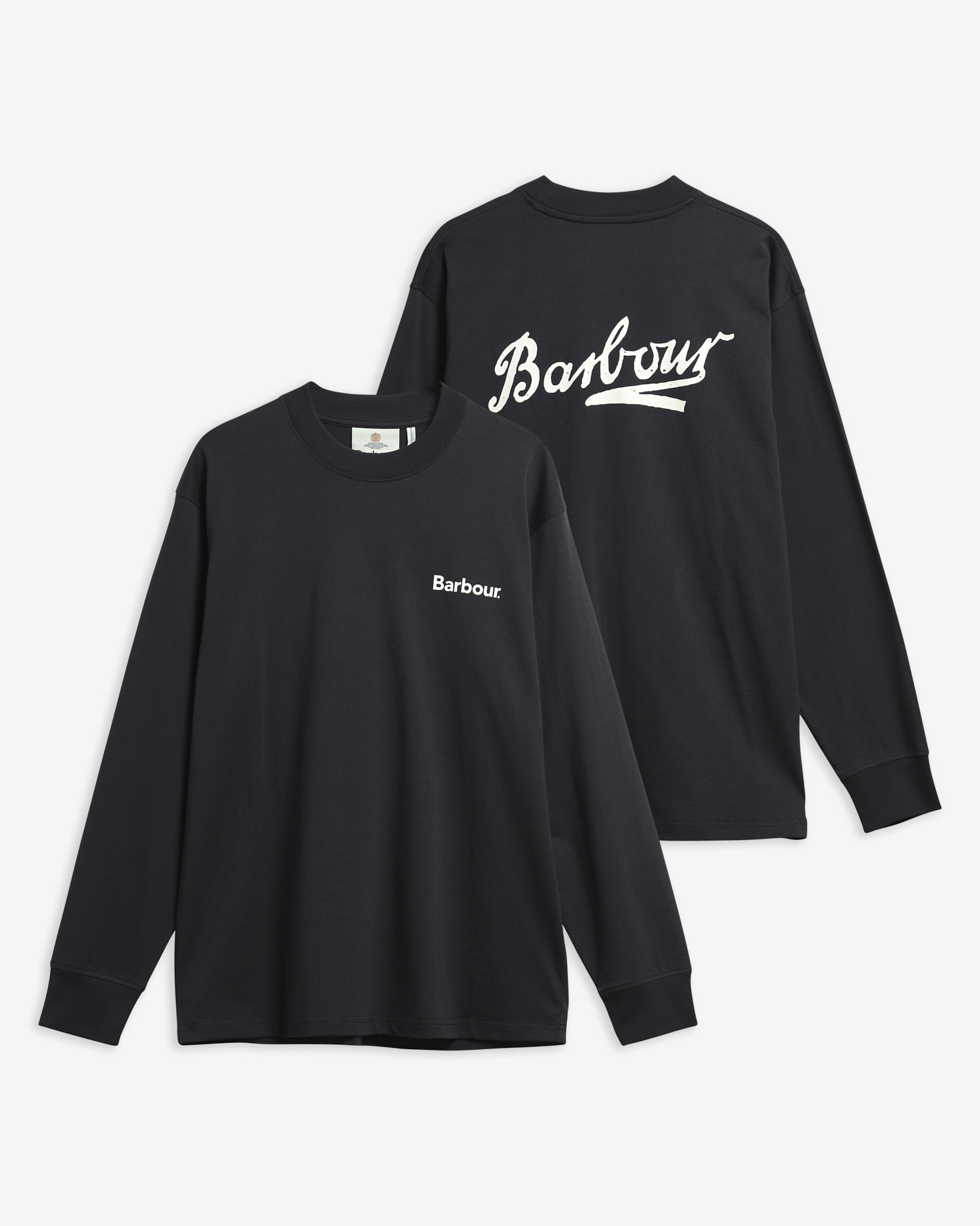Bowery Oversized Graphic Long-Sleeved T-Shirt Black