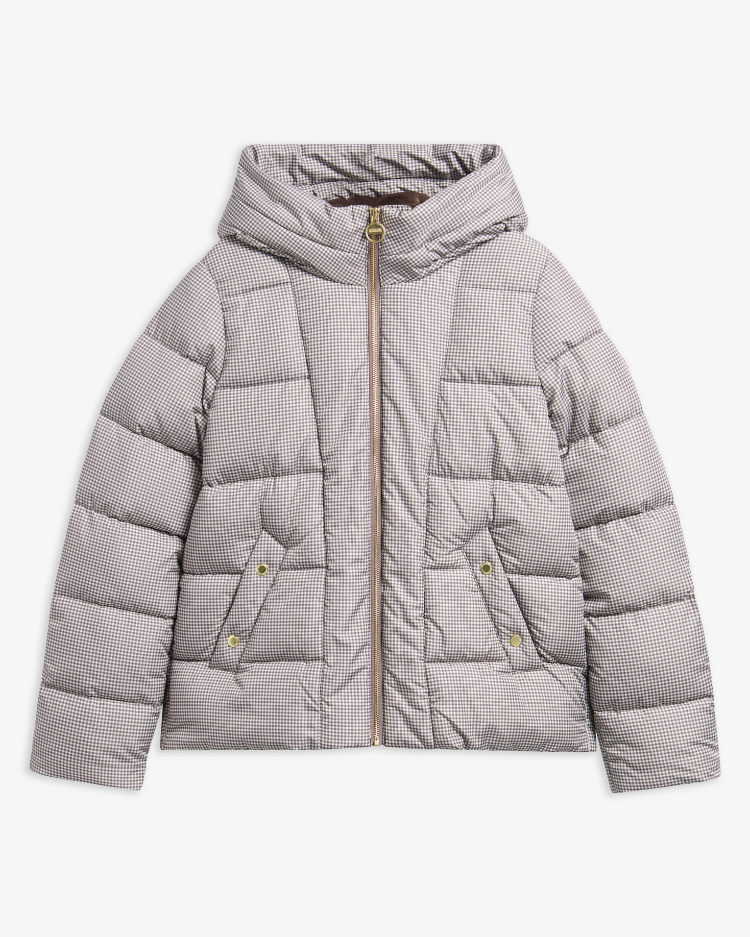 Printed Brantley Puffer Jacket Truffle Northumberland Check
