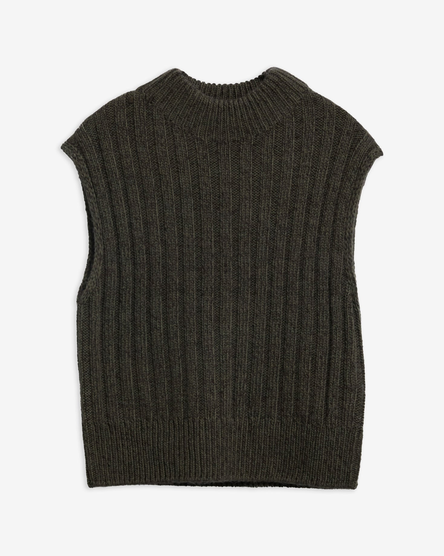 Anastasia Wool-Blend Sweater Vest Olive Multi