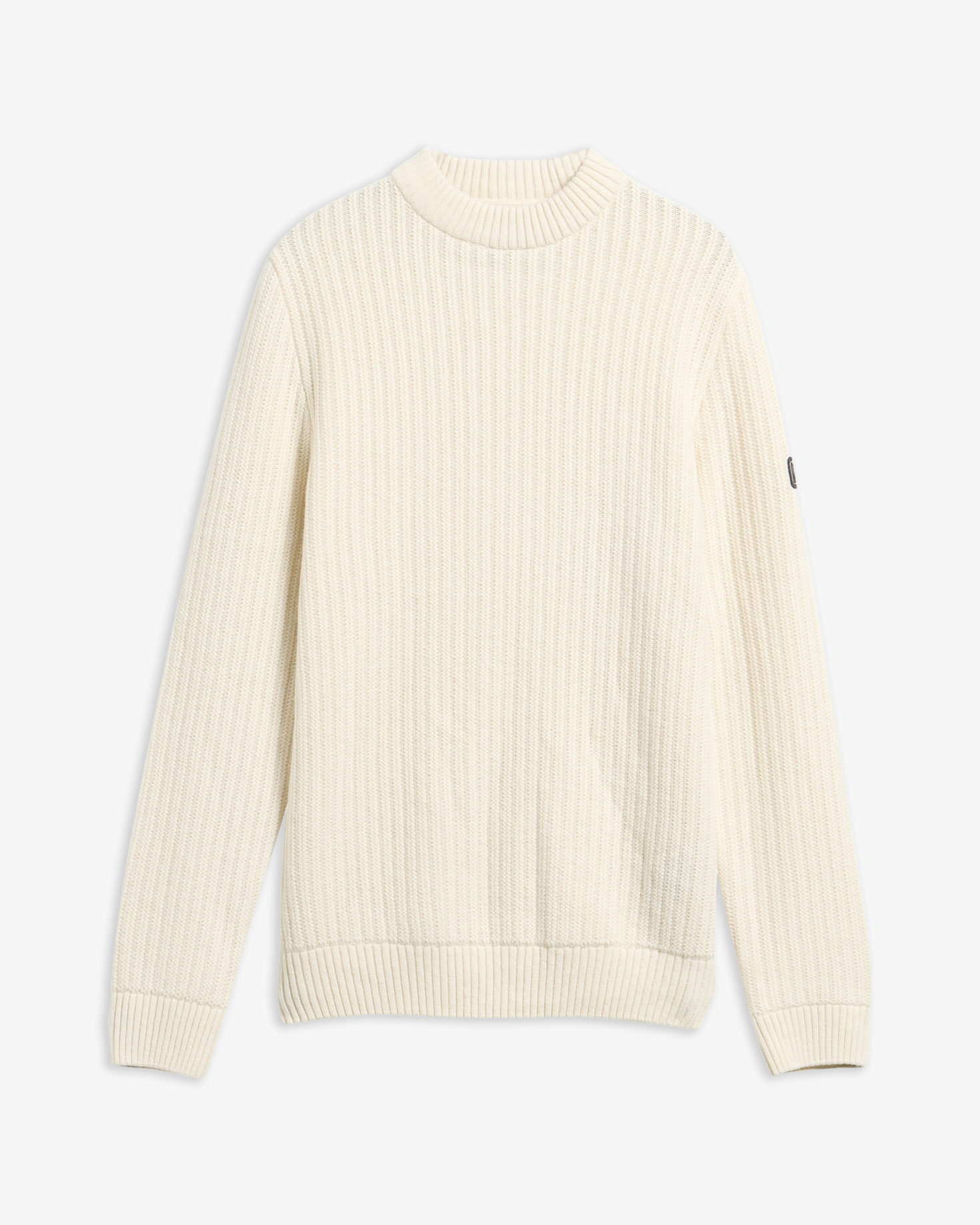 B.Intl Pullover Oxham Rundhalsausschnitt aus Woll-Mix Whisper White