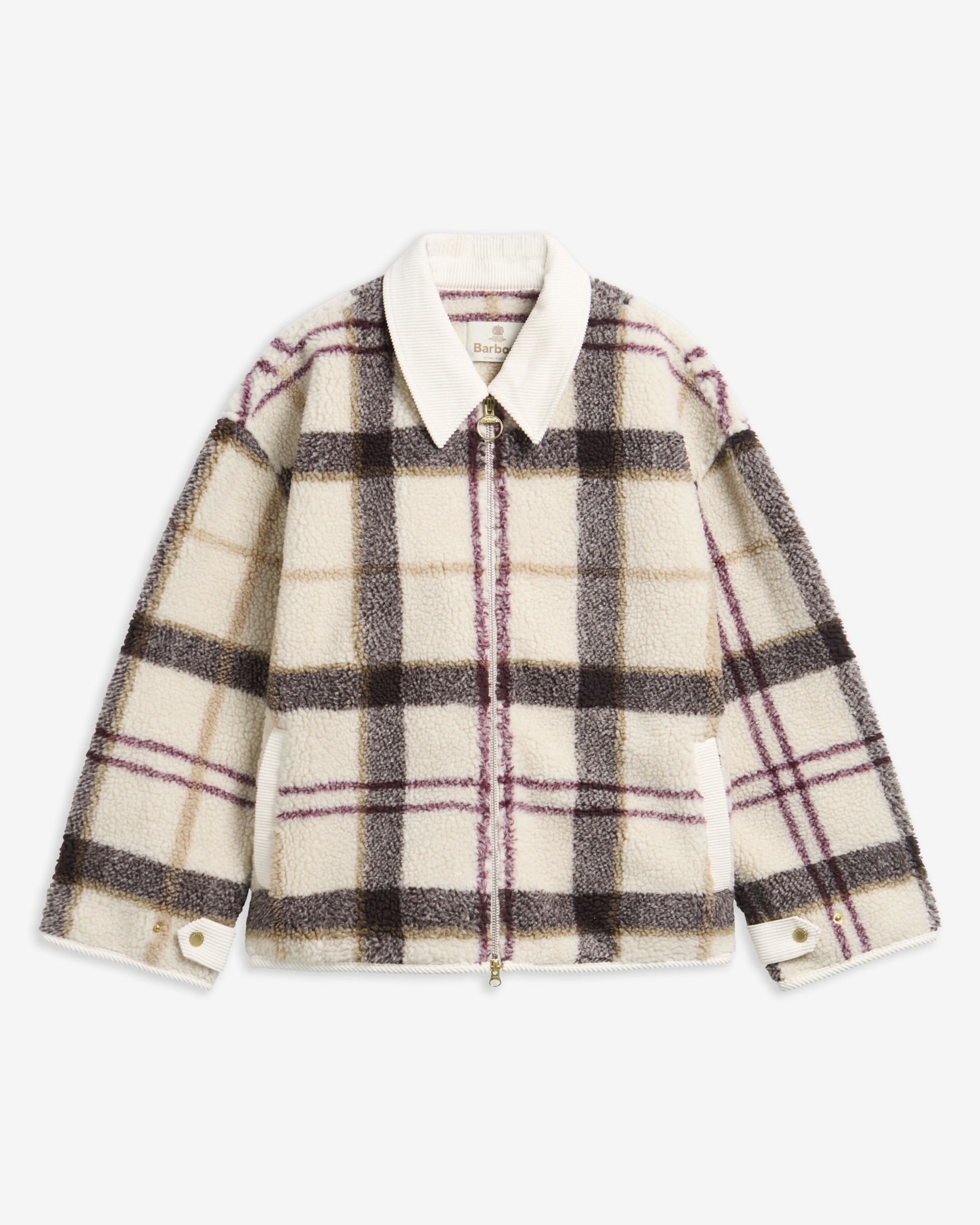 Barbour Fleecejacke Hazelwood Tartan Ecru Muted Tartan