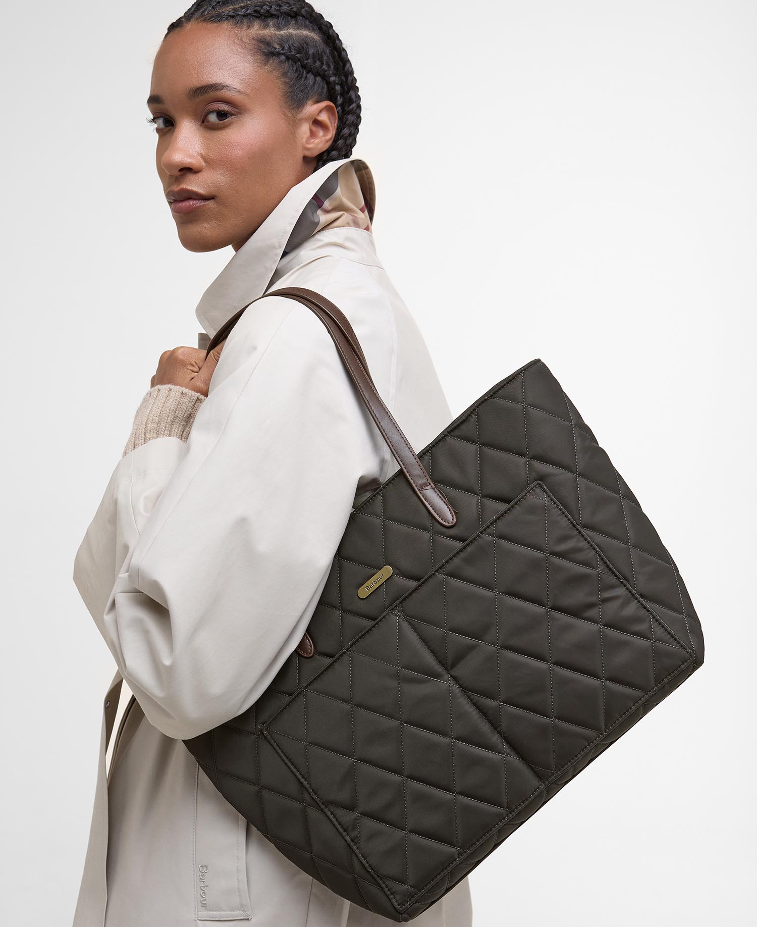 Quilted Tote Bag Olive