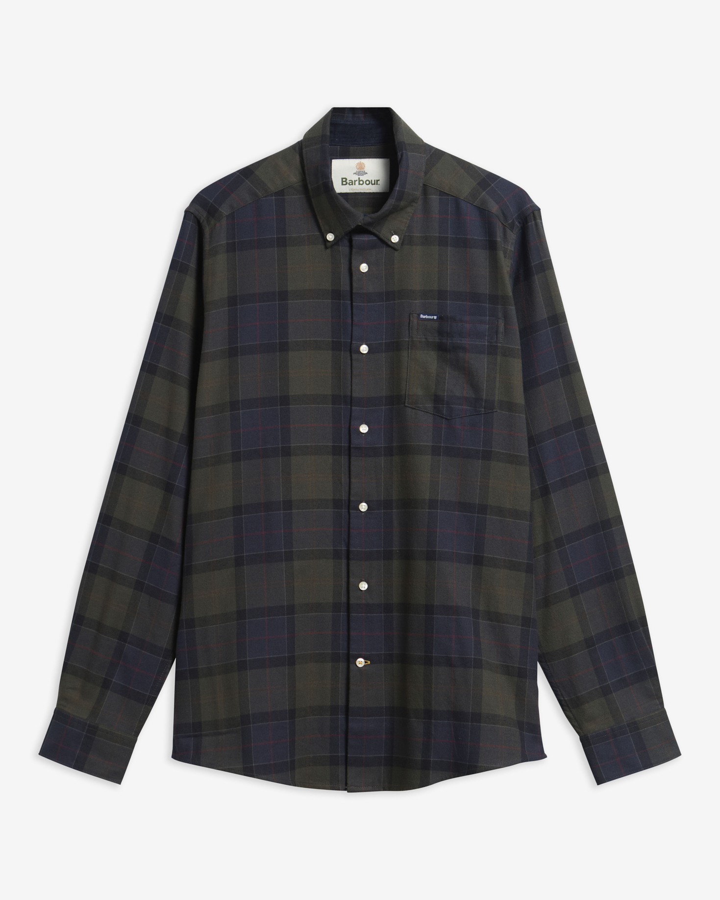 Fortrose Tailored Long-Sleeved Shirt Shadow Classic Tartan