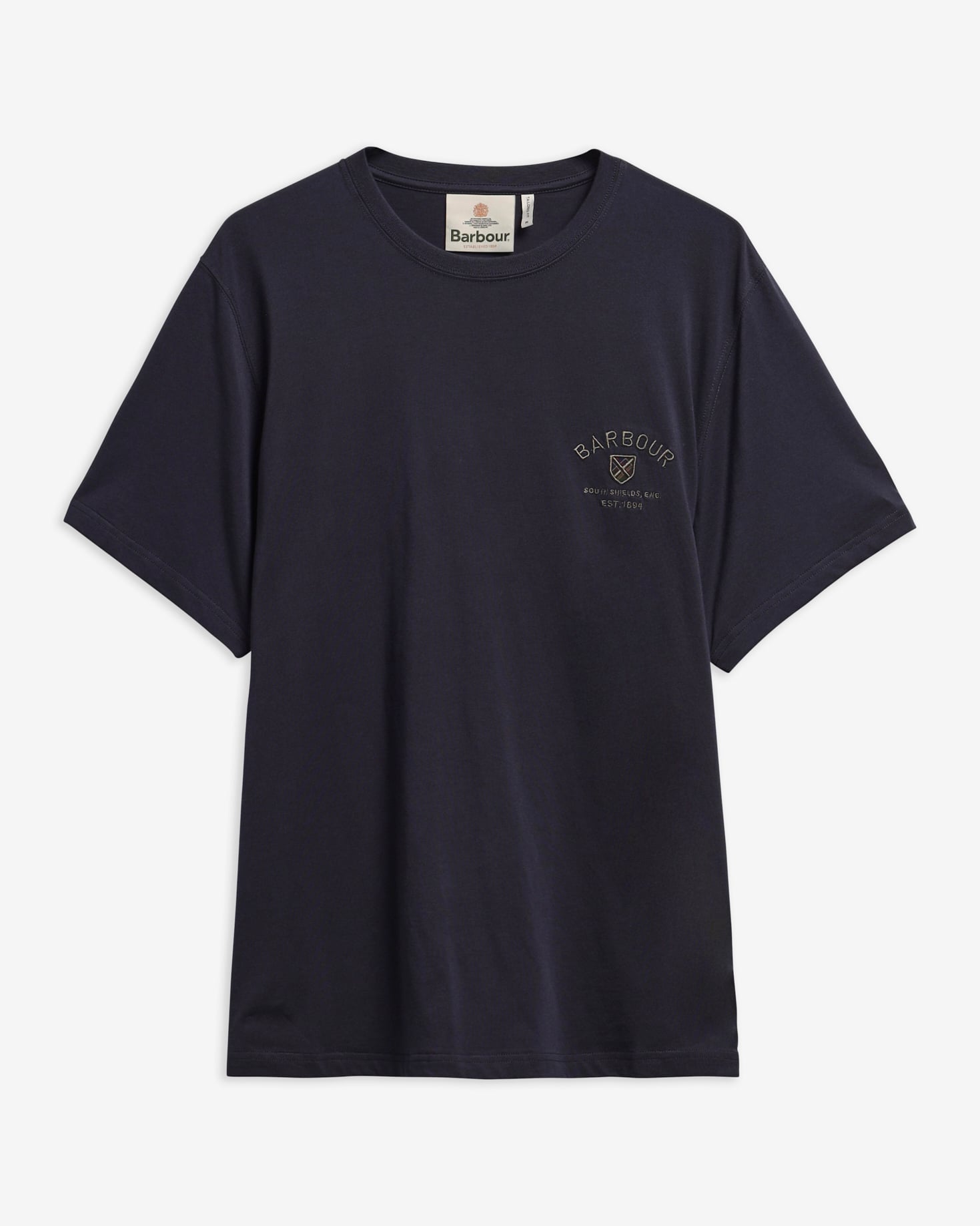Barbour T-Shirt Tartan Crest Tailored Navy
