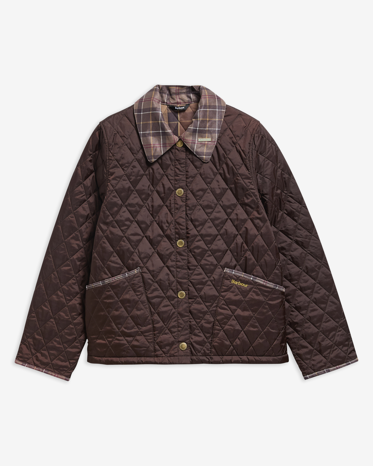 Giacca trapuntata Liddesdale Cropped con colletto in tartan Icons Rustic/Muted