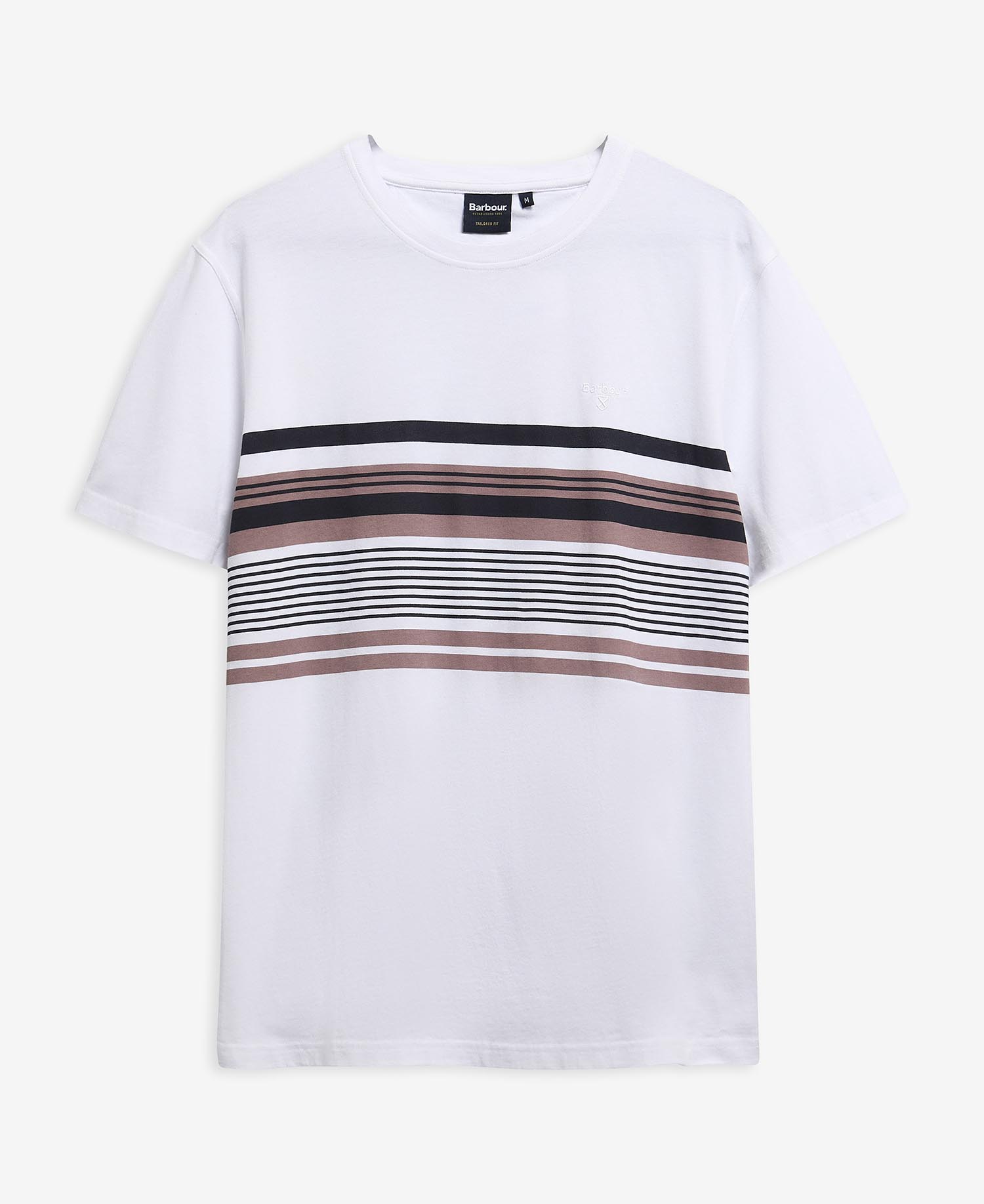 T-shirt con motivo a righe Teeside leggermente aderente White