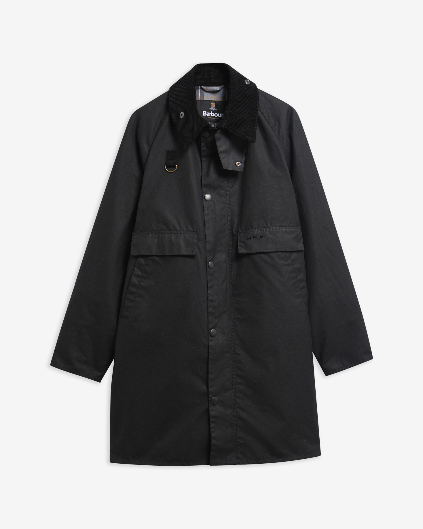 Long Spey Waxed Jacket Black