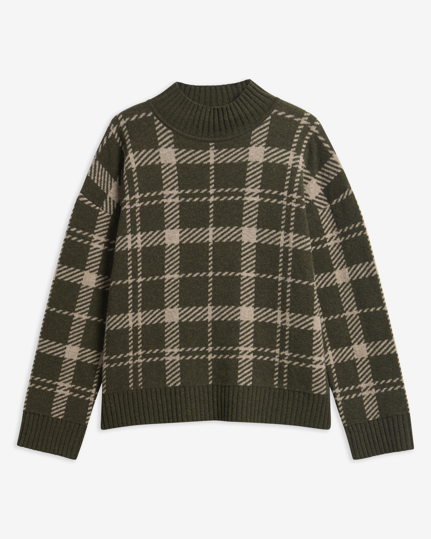 Barbour Wollpullover Delilah Tartan Olive Multi