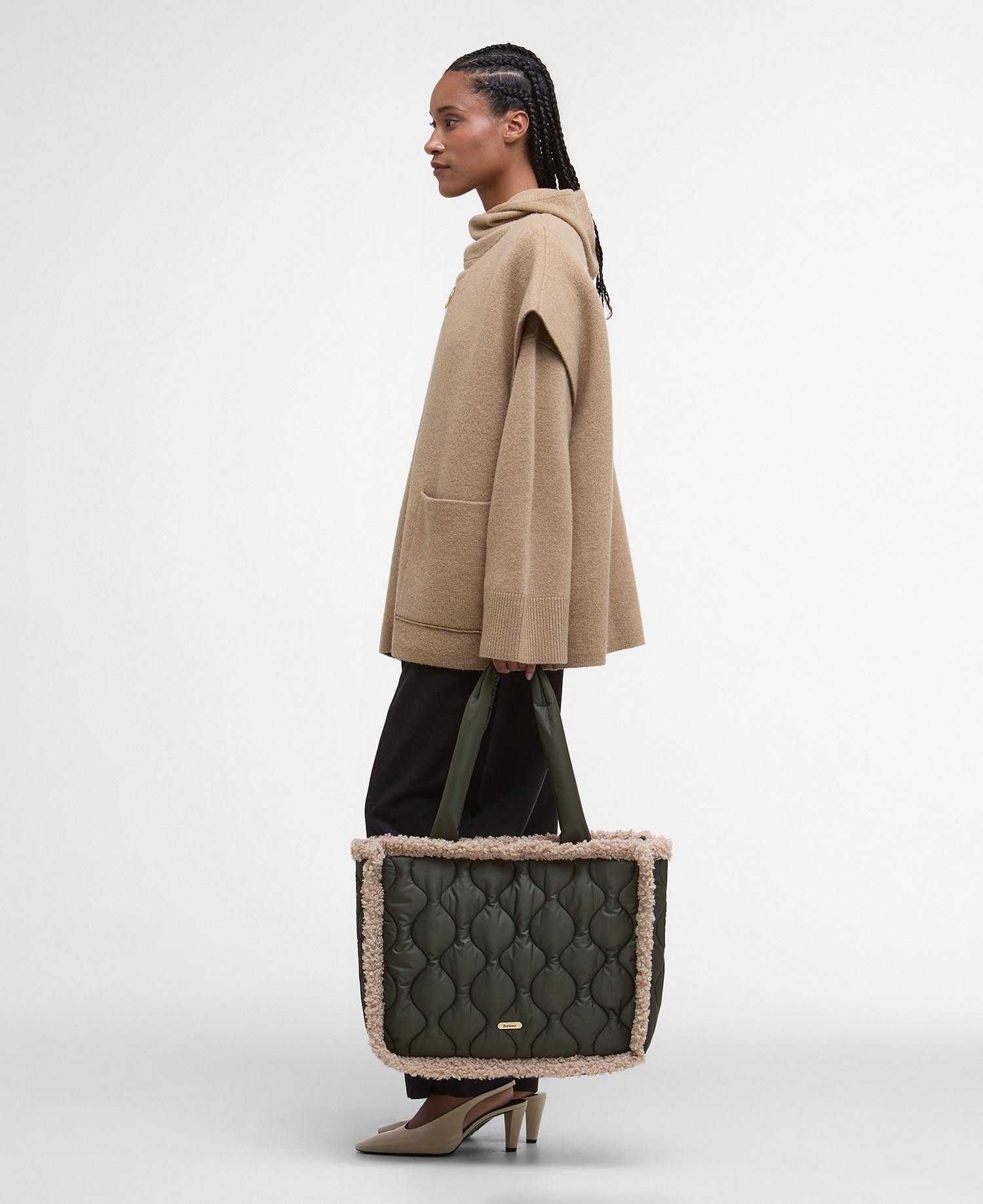 Marnie Quilted Tote Bag Olive