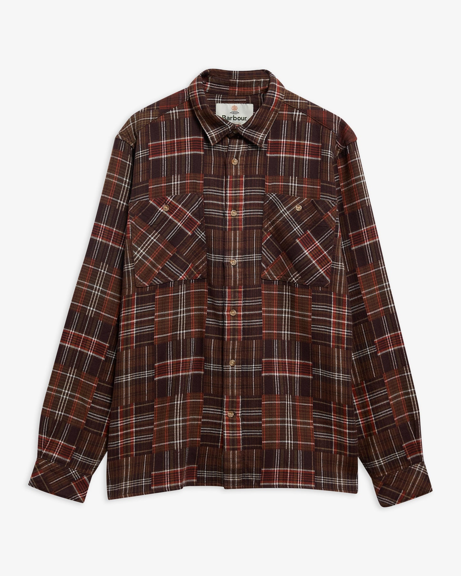 Barbour Hemd Cartrake Patchwork Relaxed Fit Brown