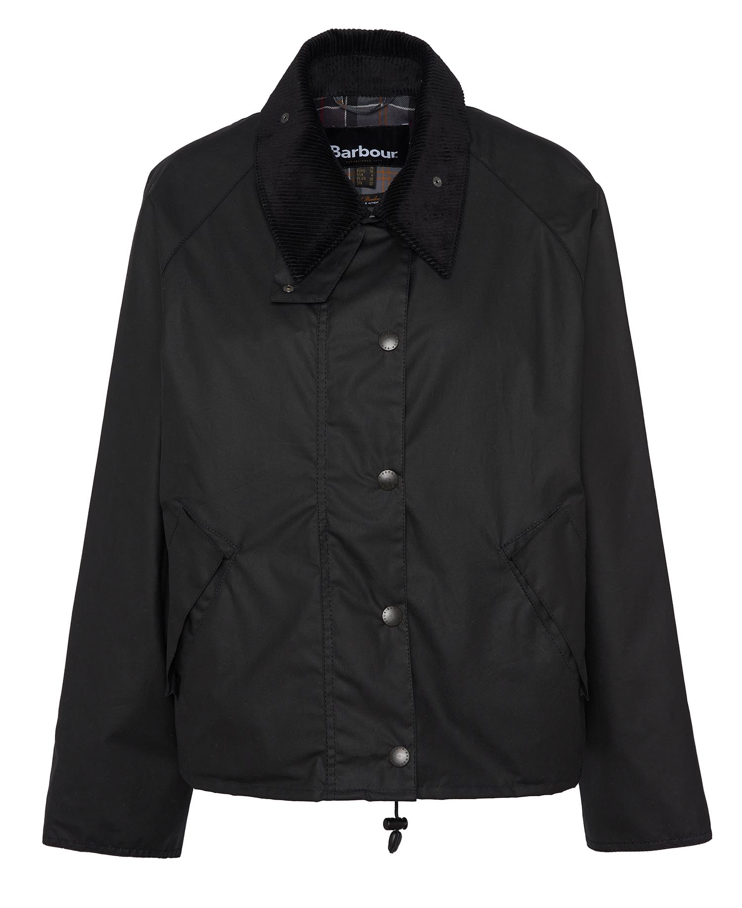 Women's Transport Waxed Jacket Black-Modern