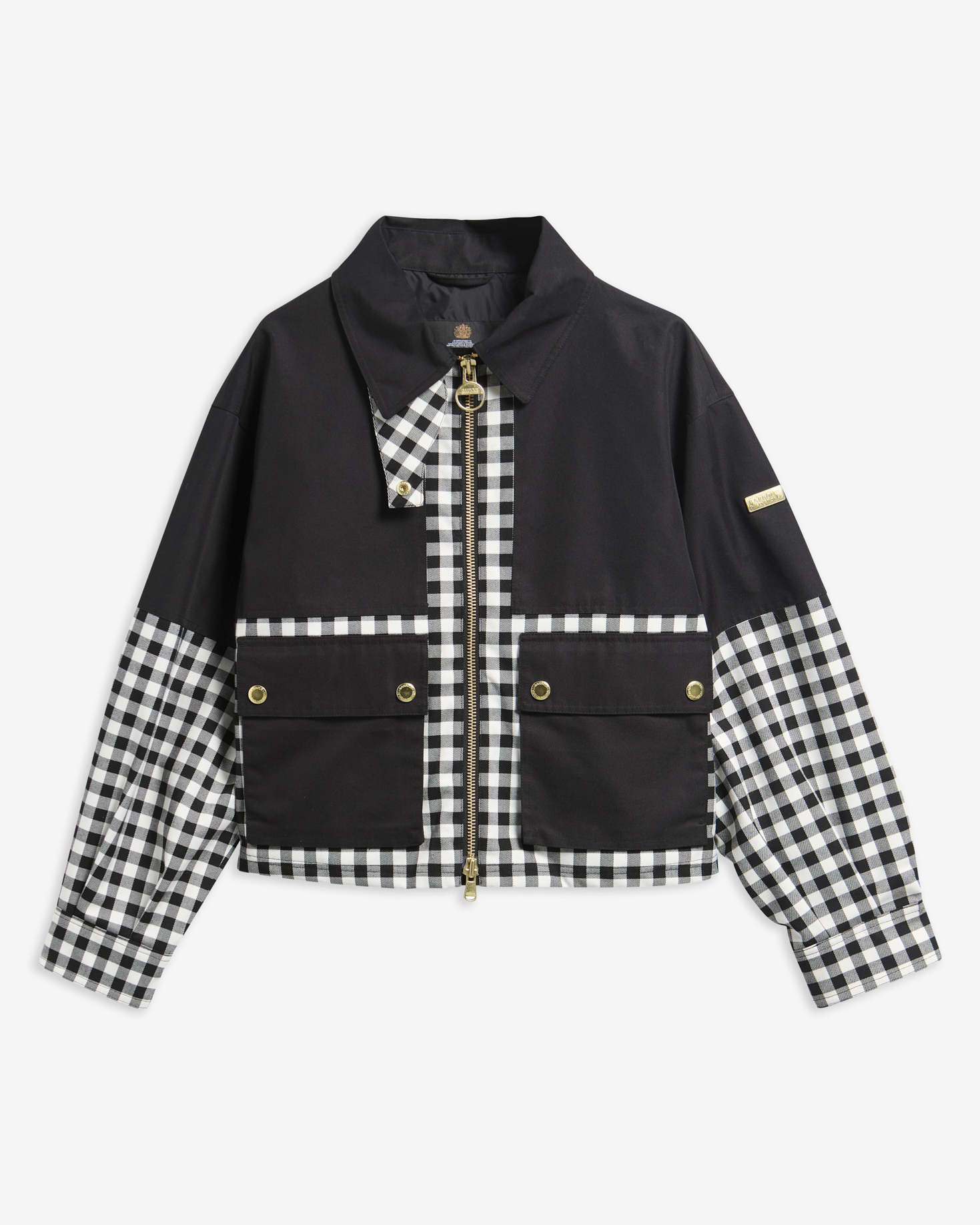 Gabriette Gingham Showerproof Jacket Black/Northumberland Check