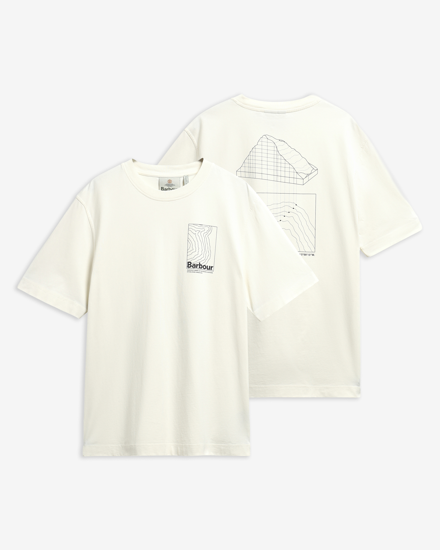 Barbour T-Shirt Woodbine Graphic Relaxed Whisper White