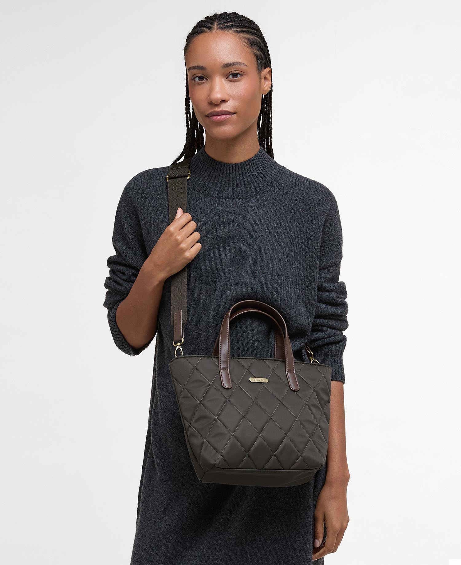 Quilted Mini Tote Bag Olive