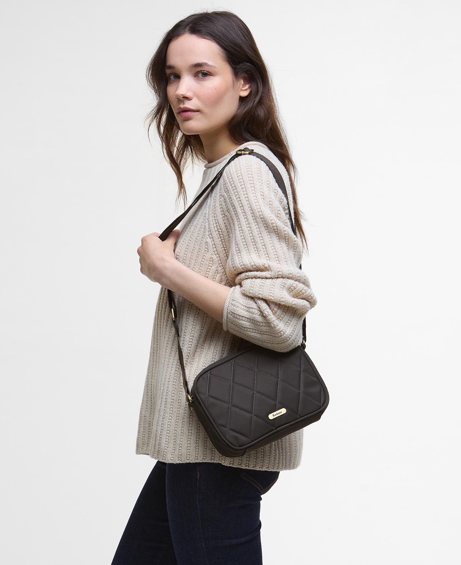 Borsa trapuntata a tracolla Olive