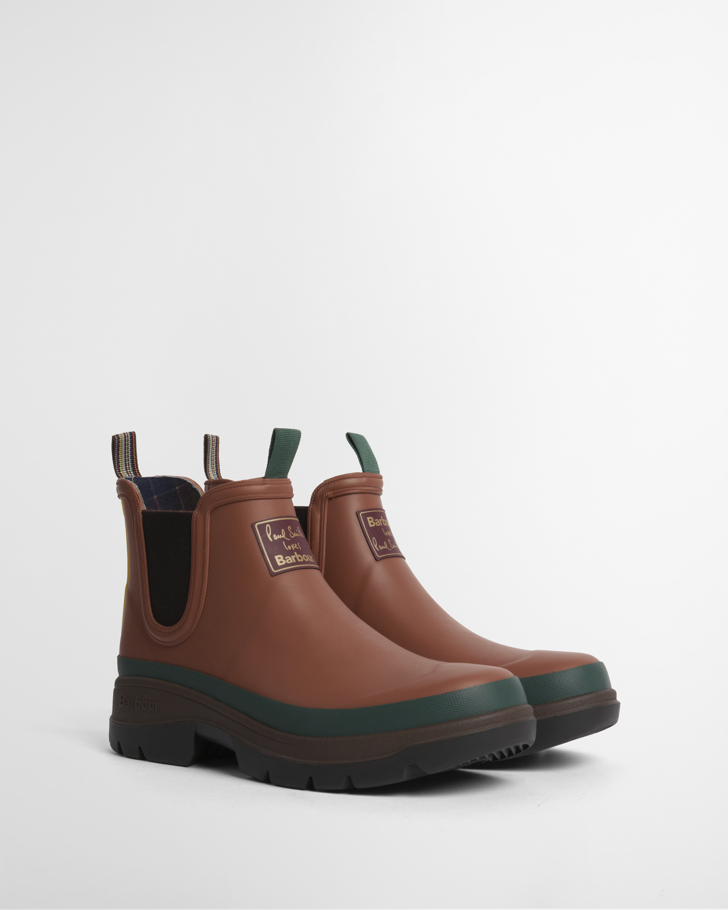 Paul Smith Loves Barbour Damen Gummistiefel Chelsea Russet