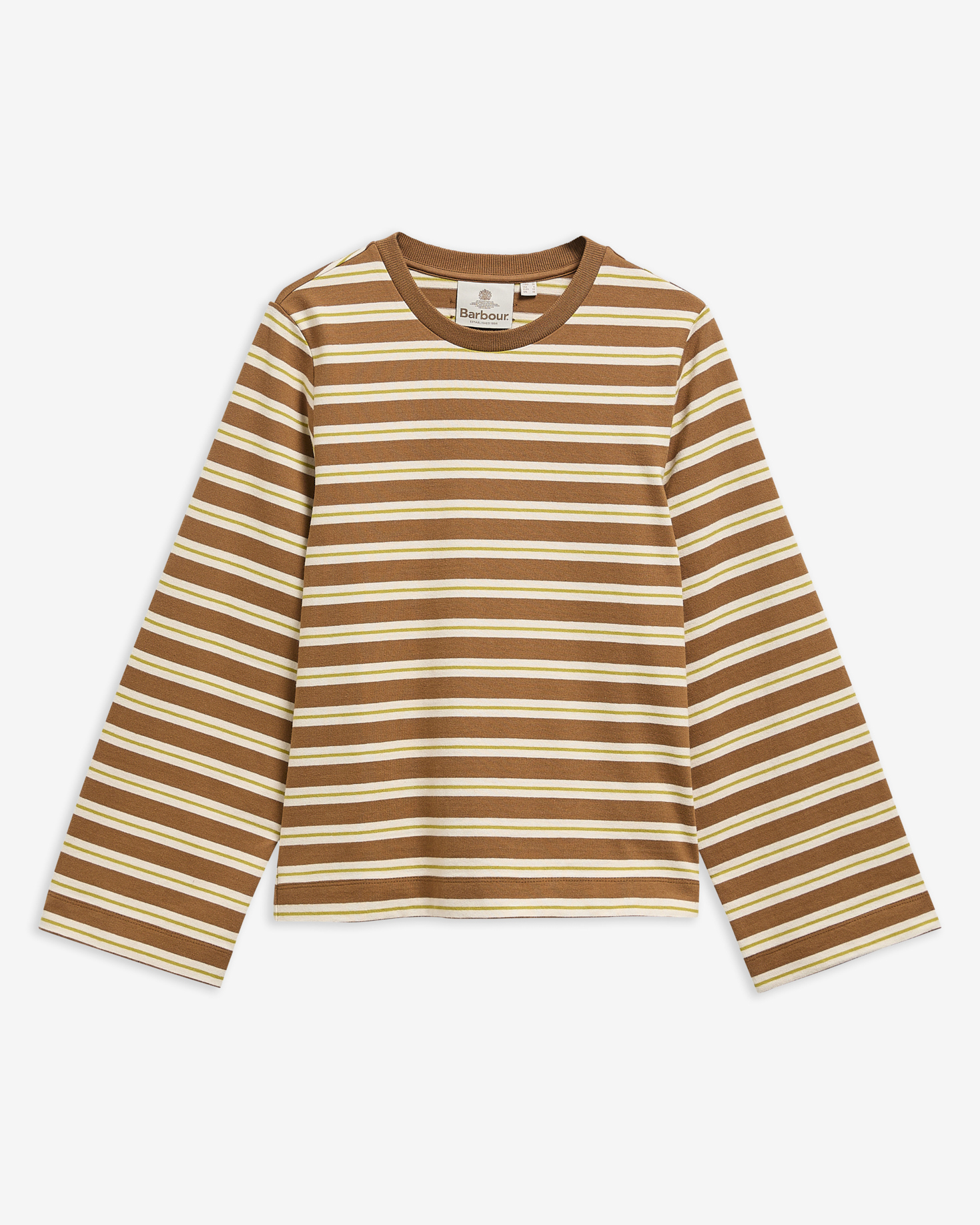Barbour Langarmshirt Maplewood Striped Tan/Birch