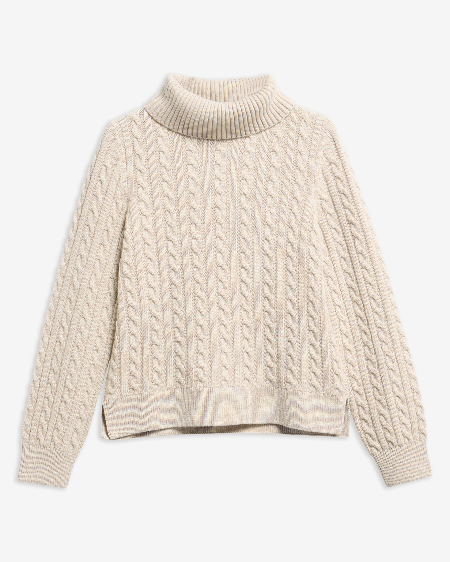 Barbour Rollkragenpullover Ambleside Cable Knit Oatmeal