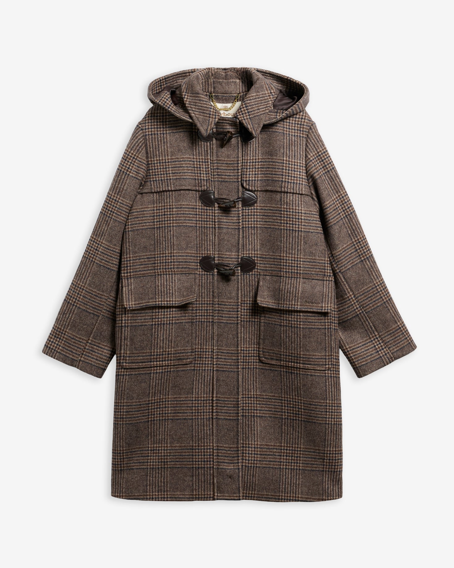 Melody Check Wool Duffle Coat Prince Of Wales/Ganache