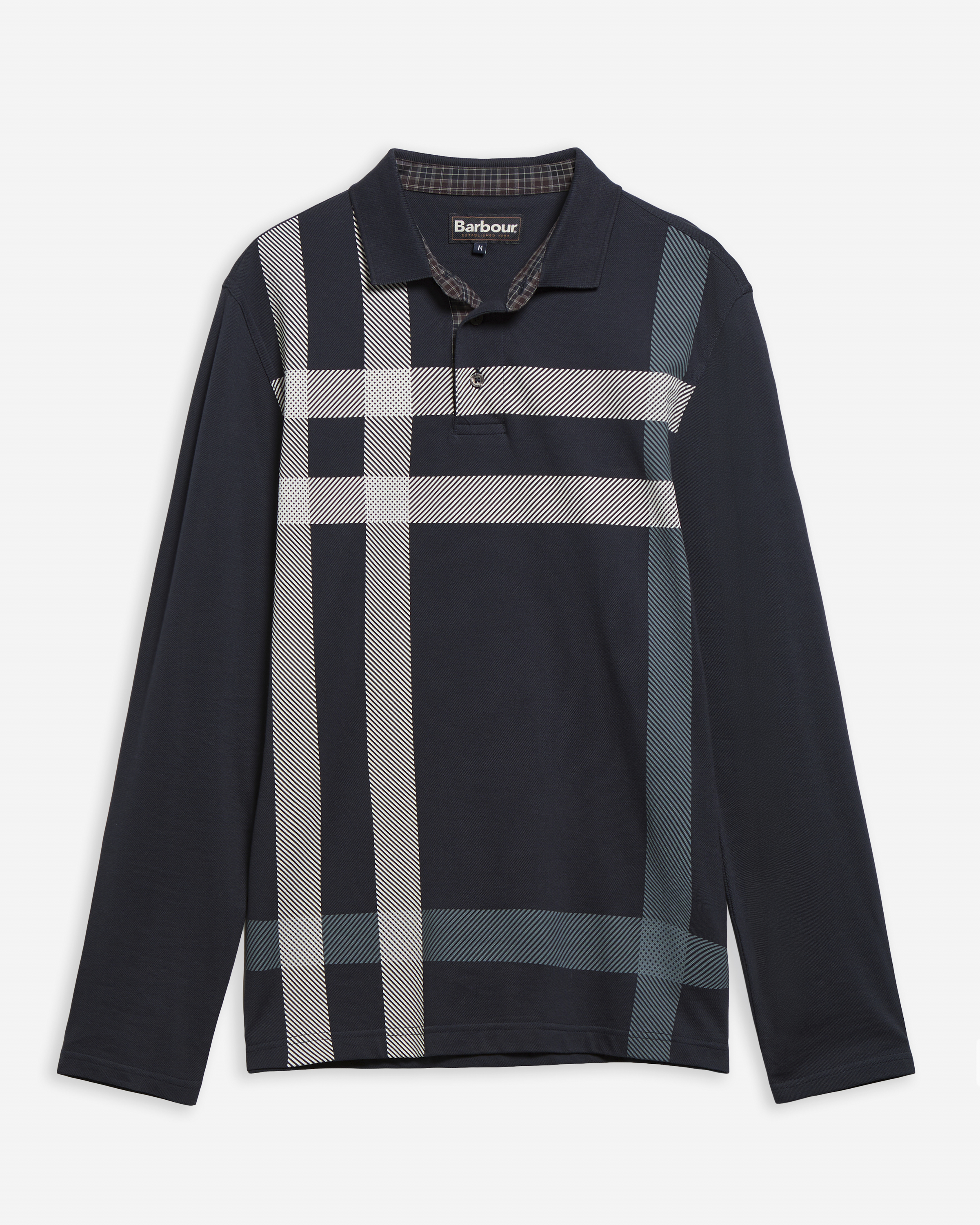 Blaine Tartan Long-Sleeved Polo Shirt Navy