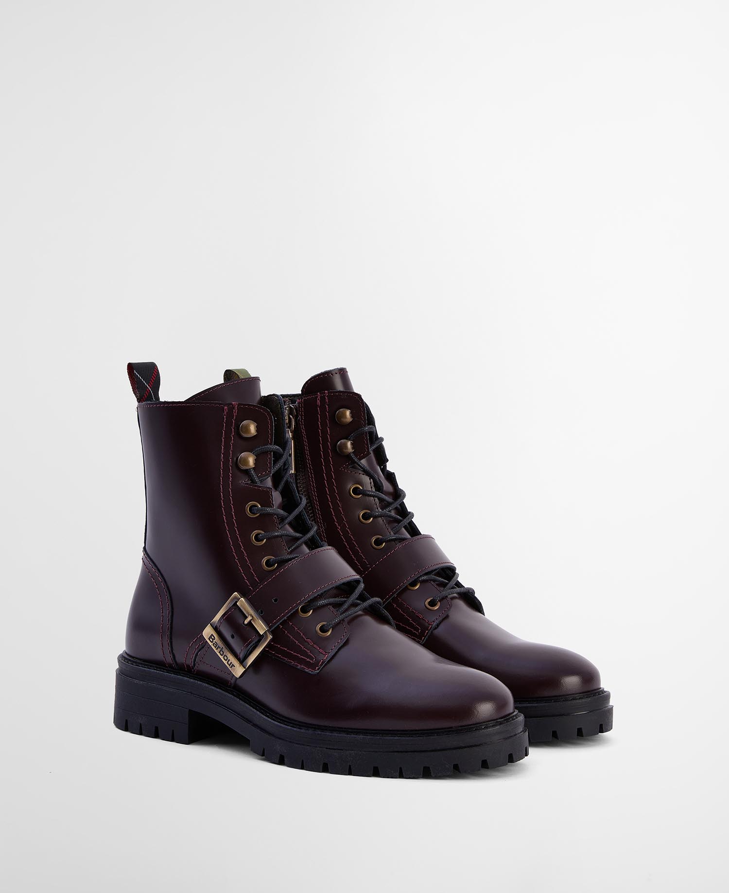 Ouseburne Biker Boots Cherry Glace
