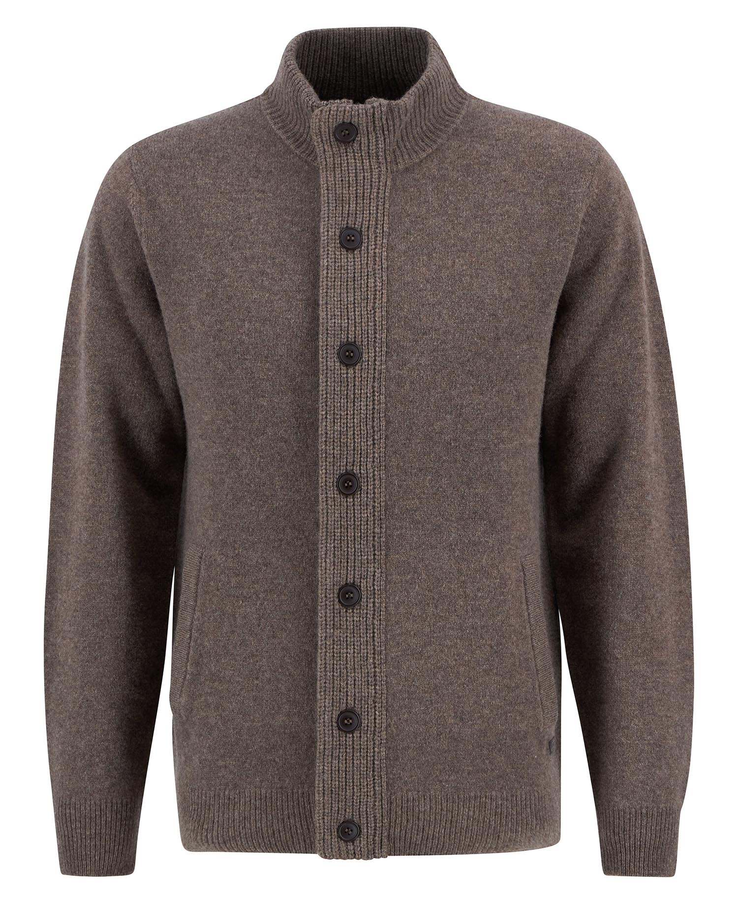 Essential Elbow-Patch Cardigan Dark Stone