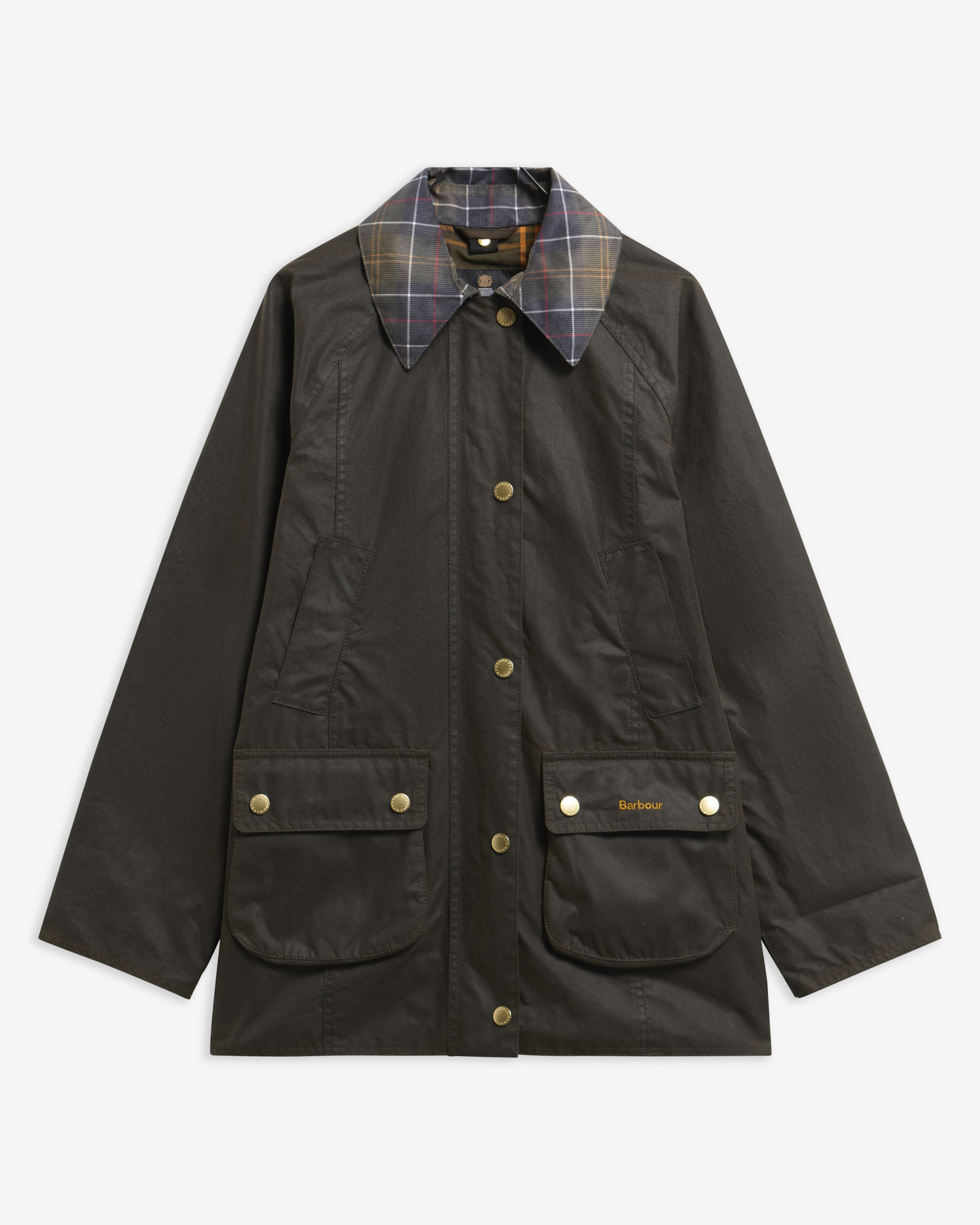 Barbour Wachsjacke Icons Tartan Collar Modern Beadnell Olive/Classic