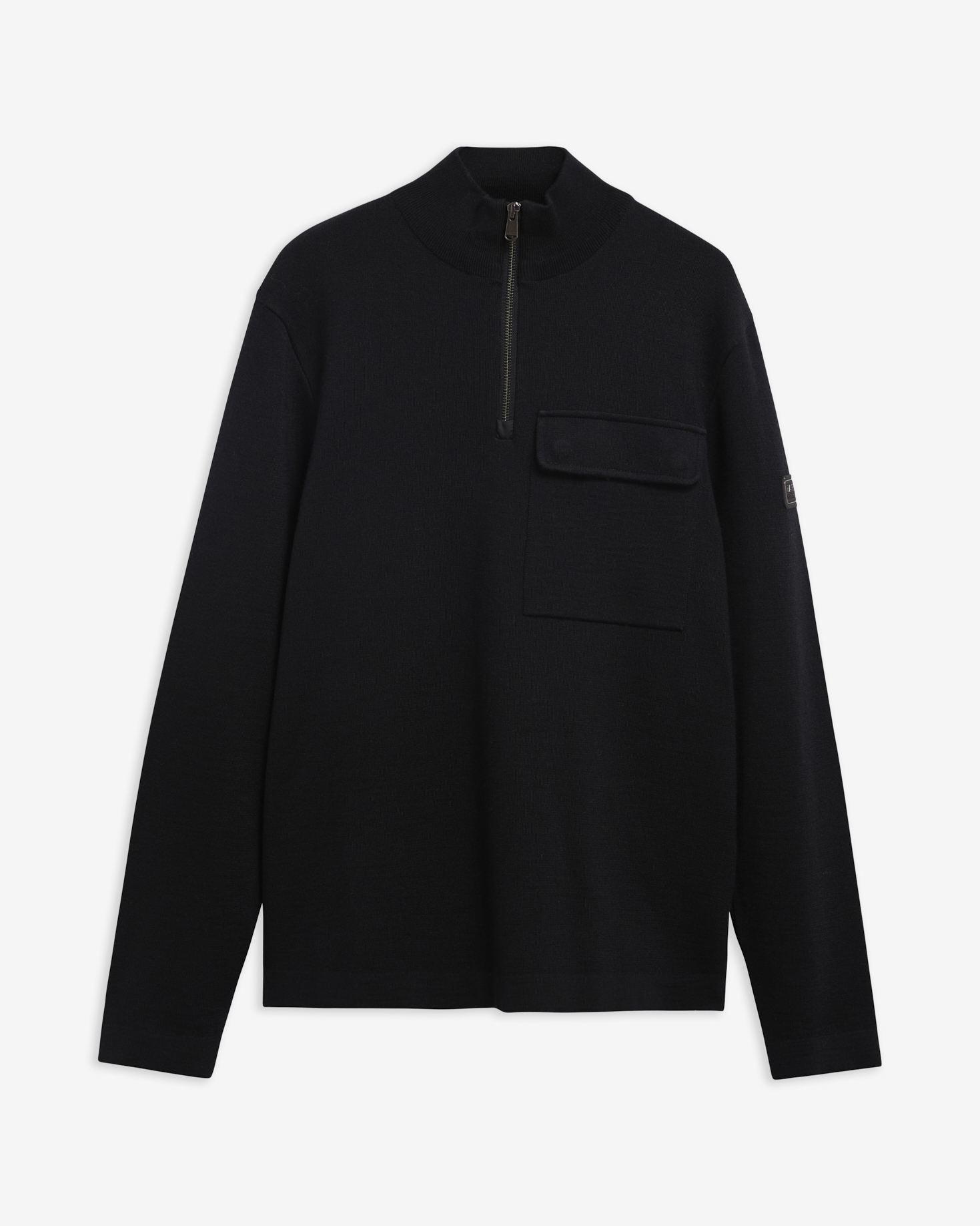 Burley Cotton-Merino Half-Zip Jumper Black