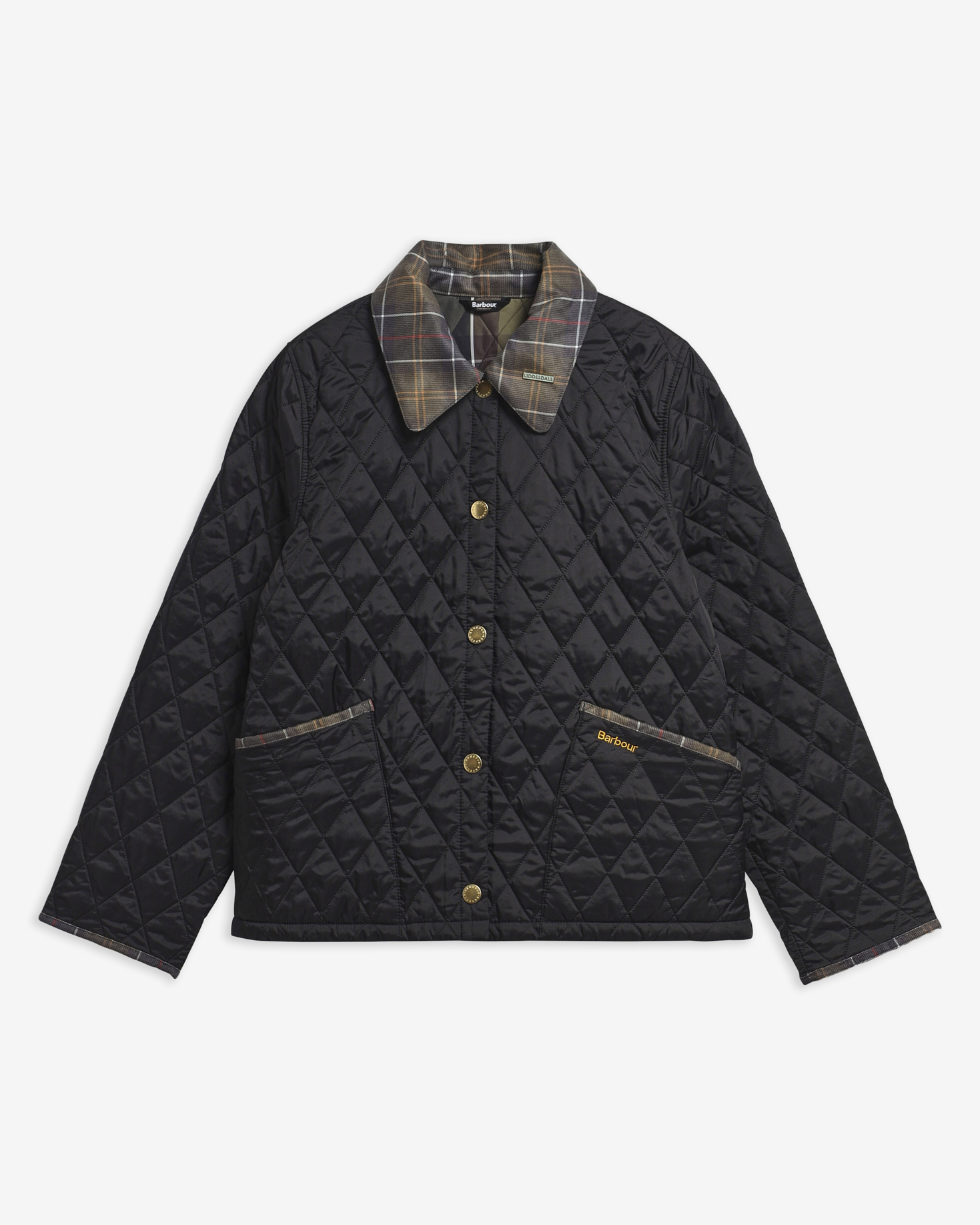 Barbour Steppjacke Icons Tartan Collar Cropped Liddesdale Black/Classic