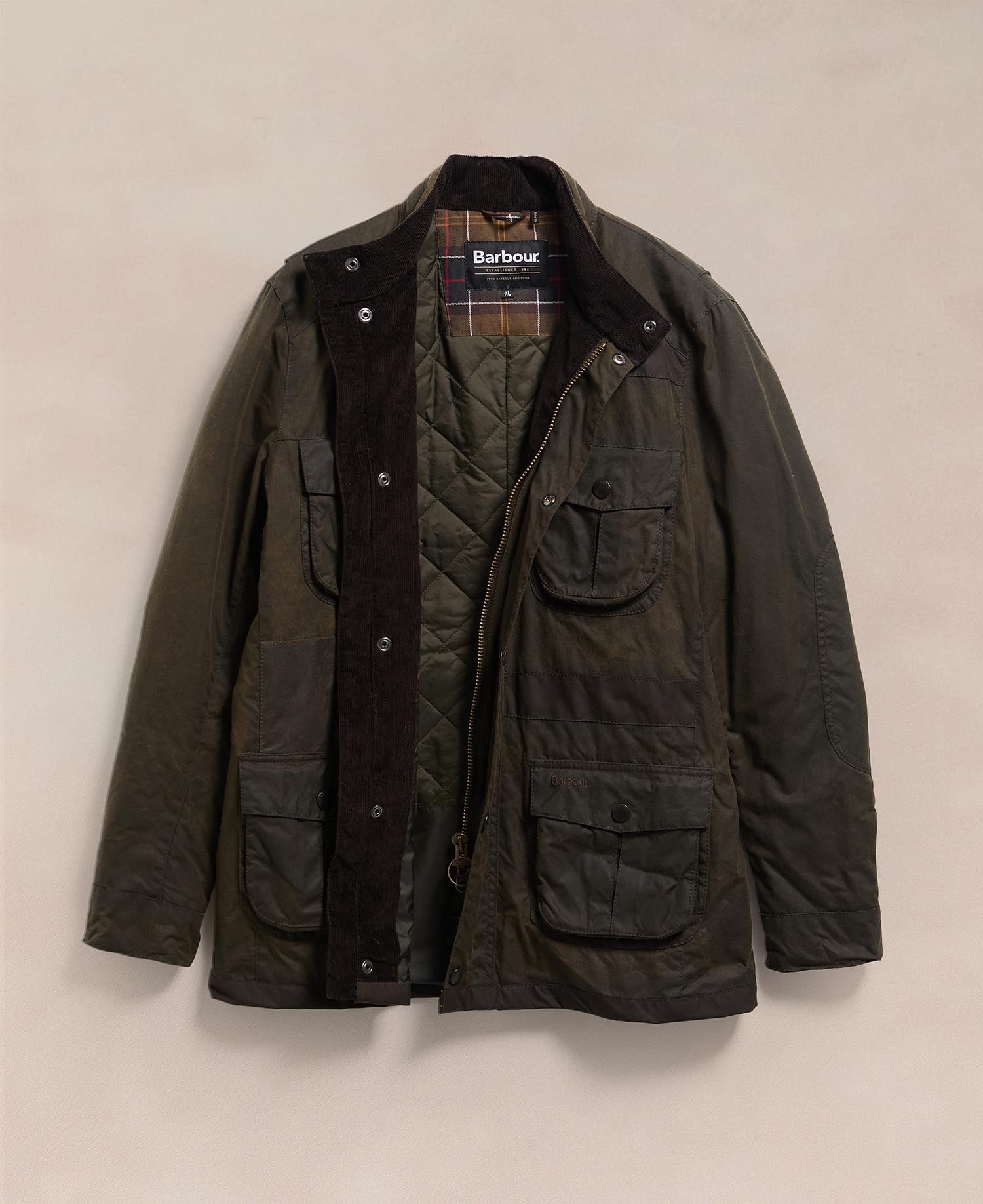 Barbour Re-loved Men's Corbridge Waxed Jacket - Size XL Olive