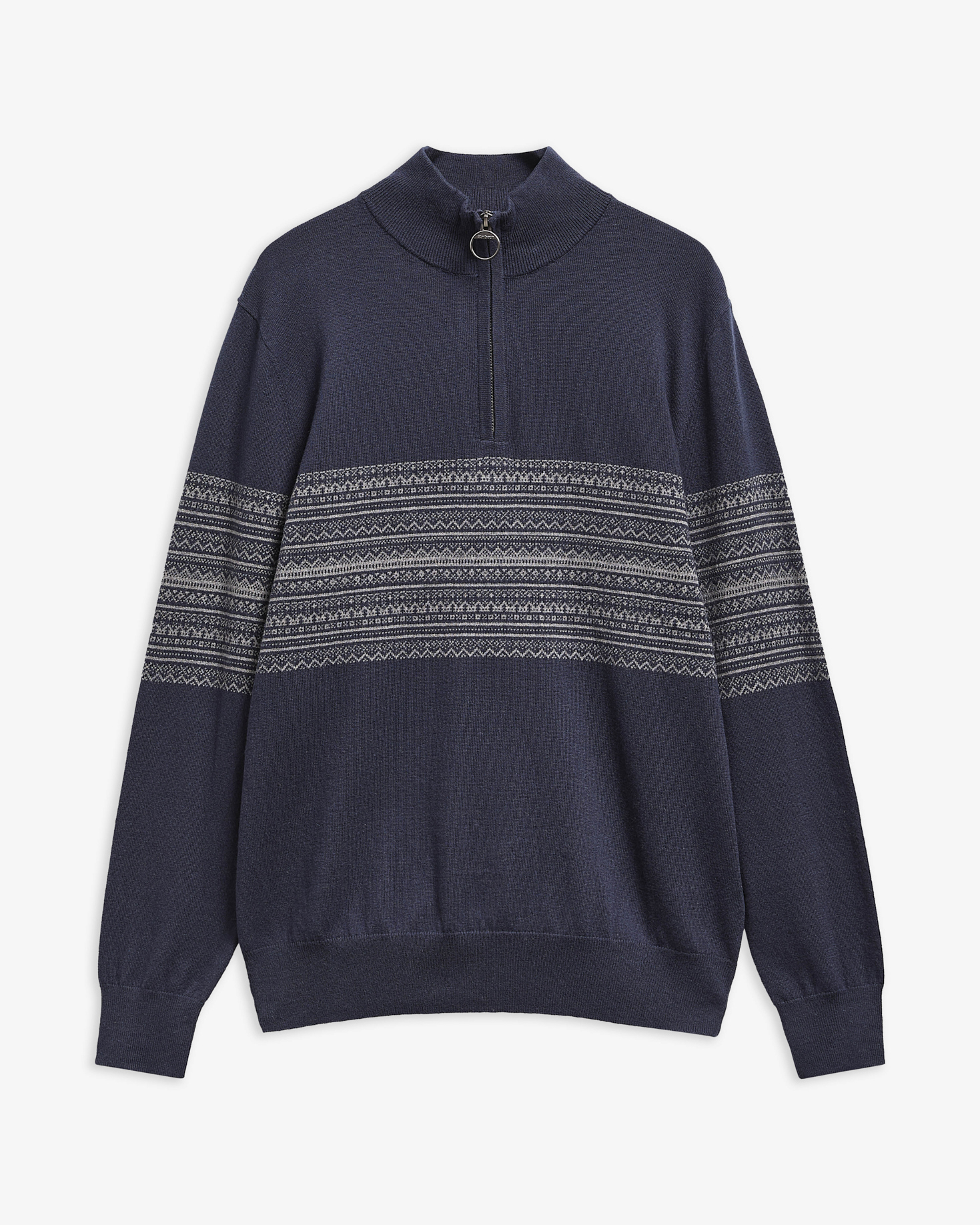 Millwood Fair Isle Half-Zip Jumper Navy