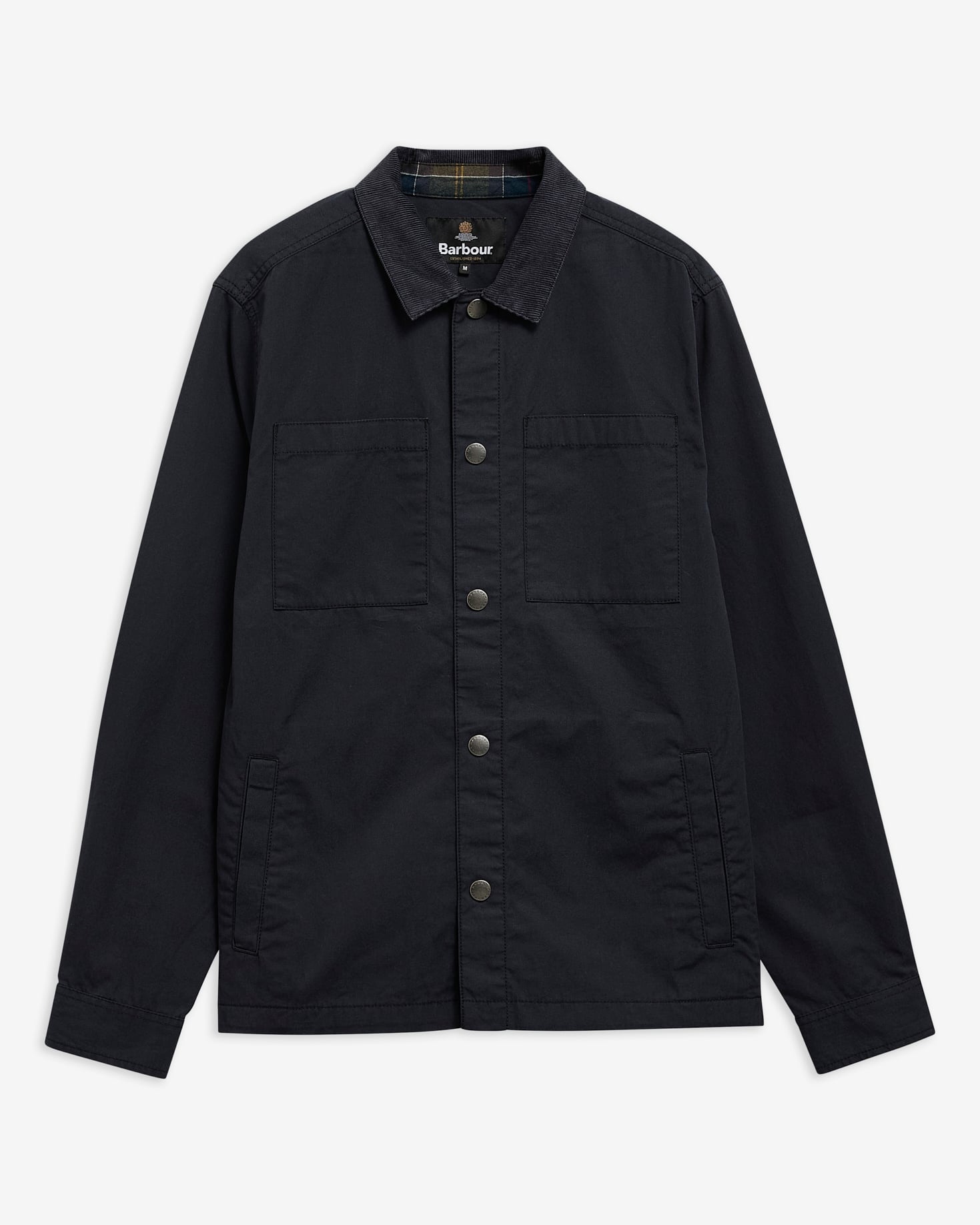 Barbour Overshirt Cord Collar Twill Dark Navy