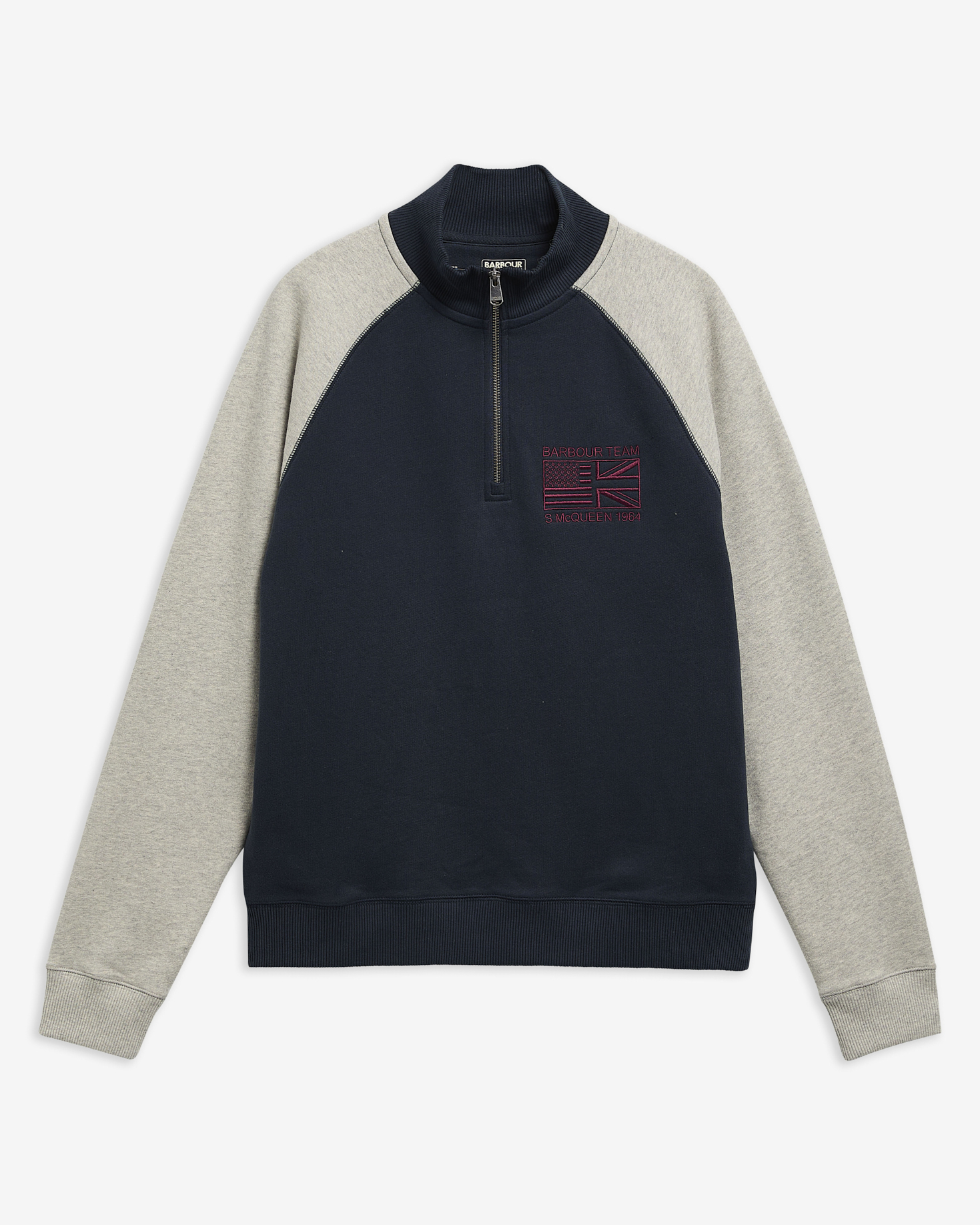 B.Intl Sweatshirt Steve McQueen Kenny Half-Zip Navy / Grey Marl